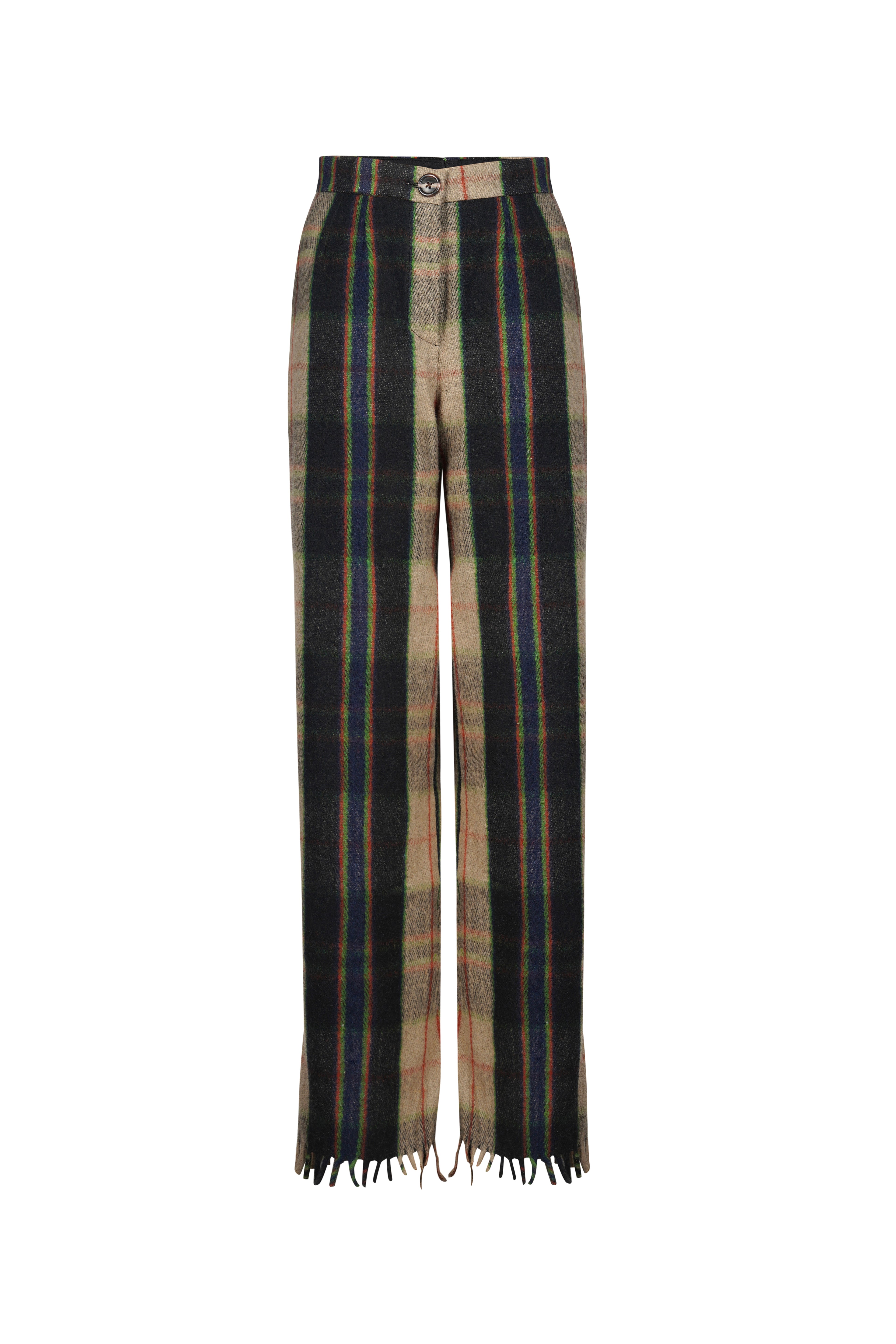 Khadi Kambal Fringe Wool Trousers