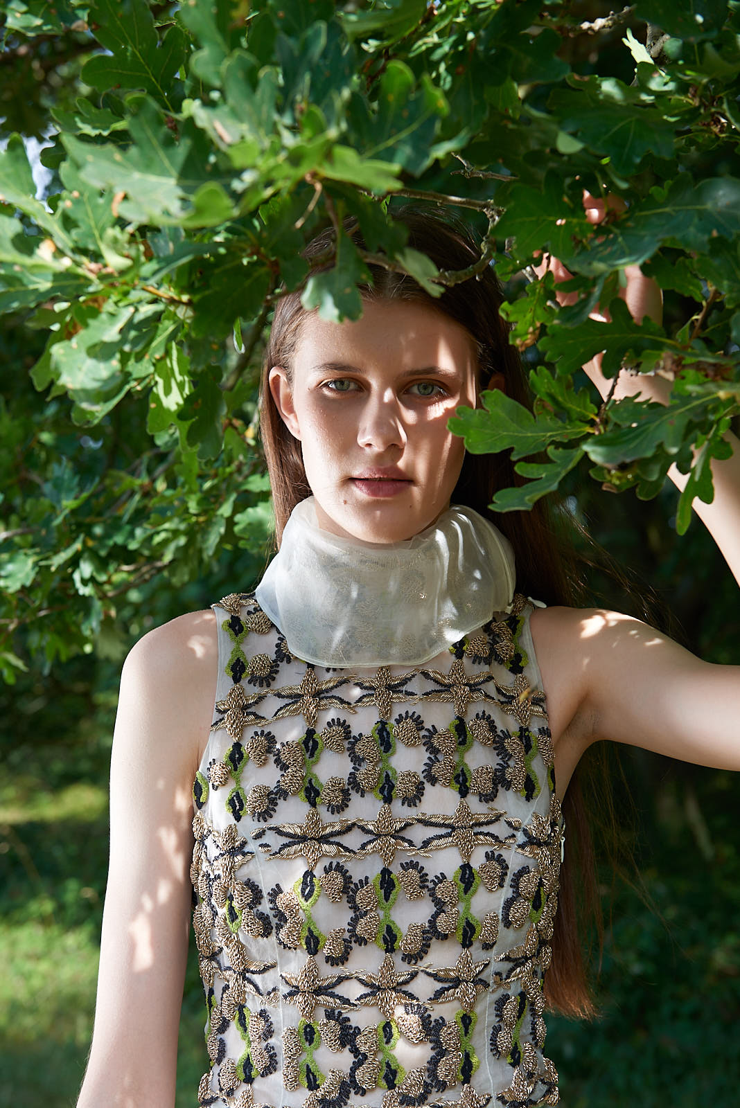 Hand Embroidered Silk Top