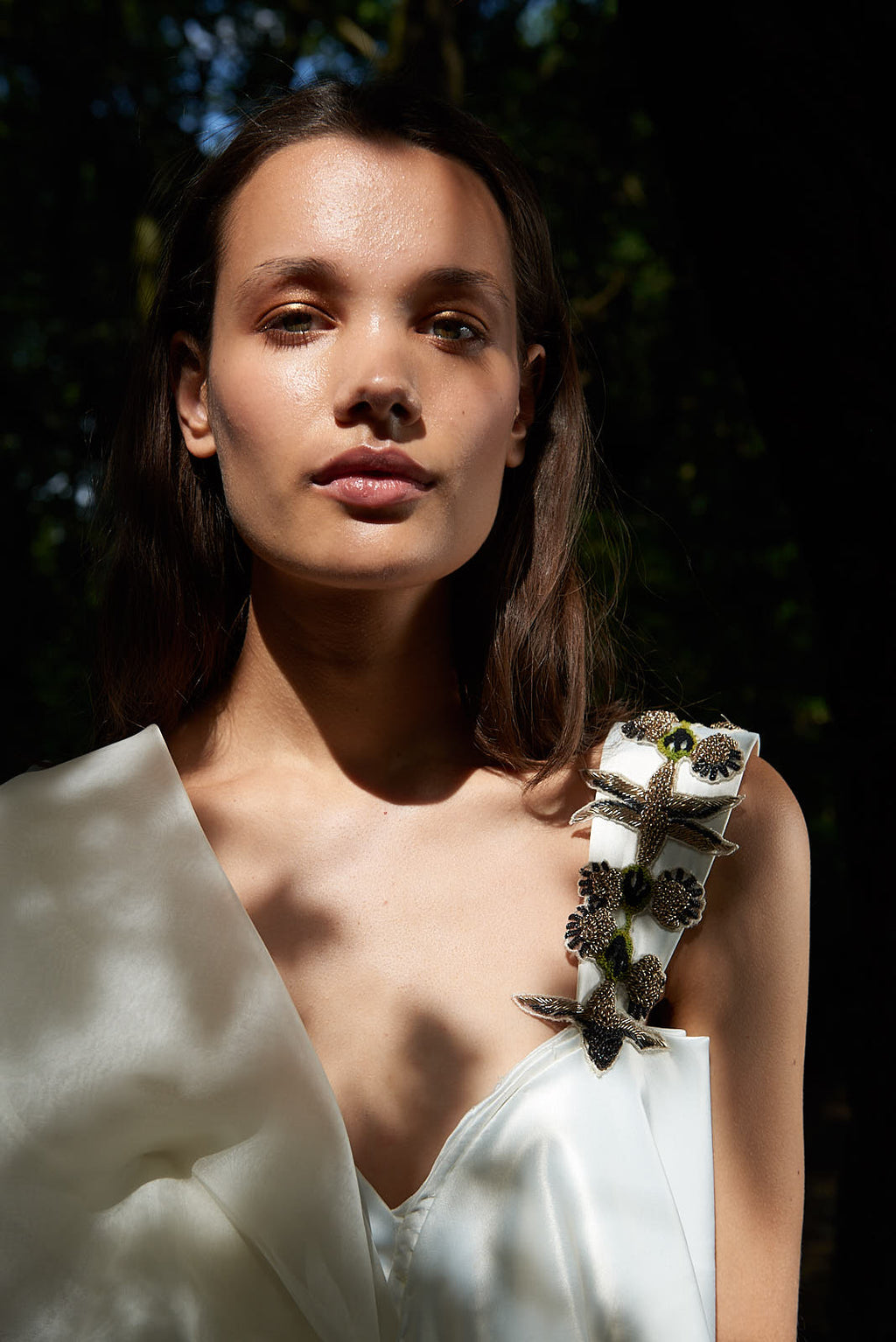 White Hand Embroidered Corset Top