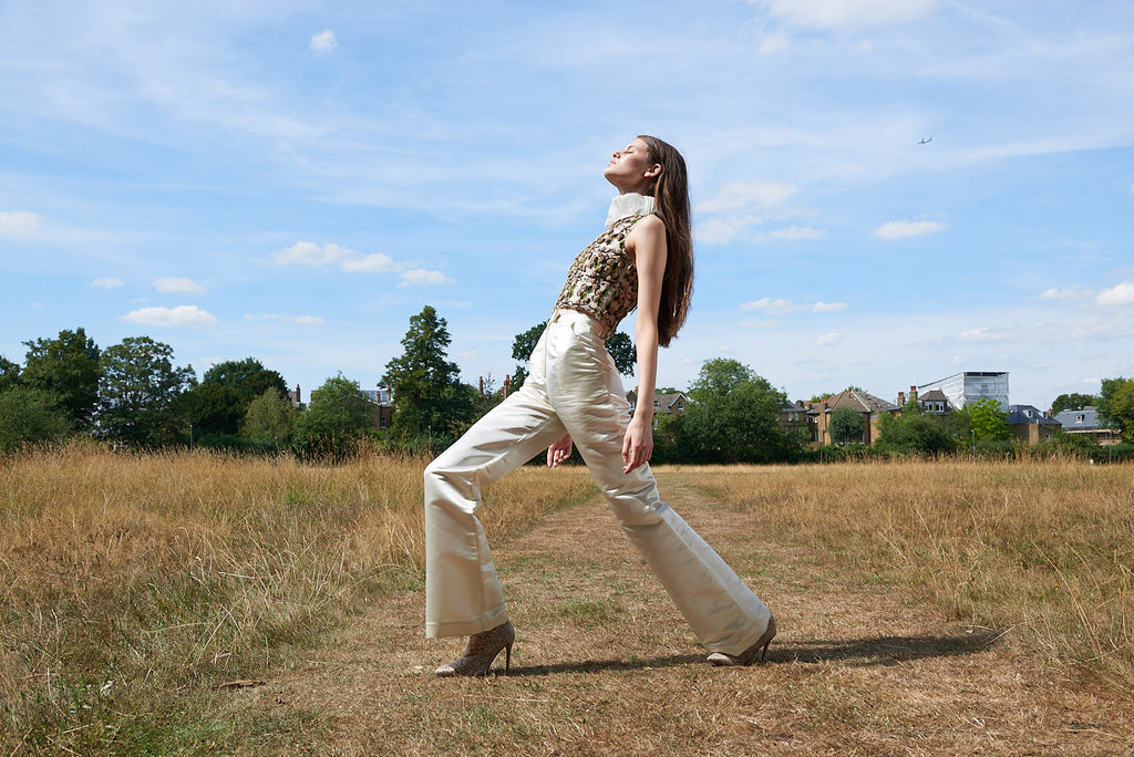 Hand Embroidered Silk Top