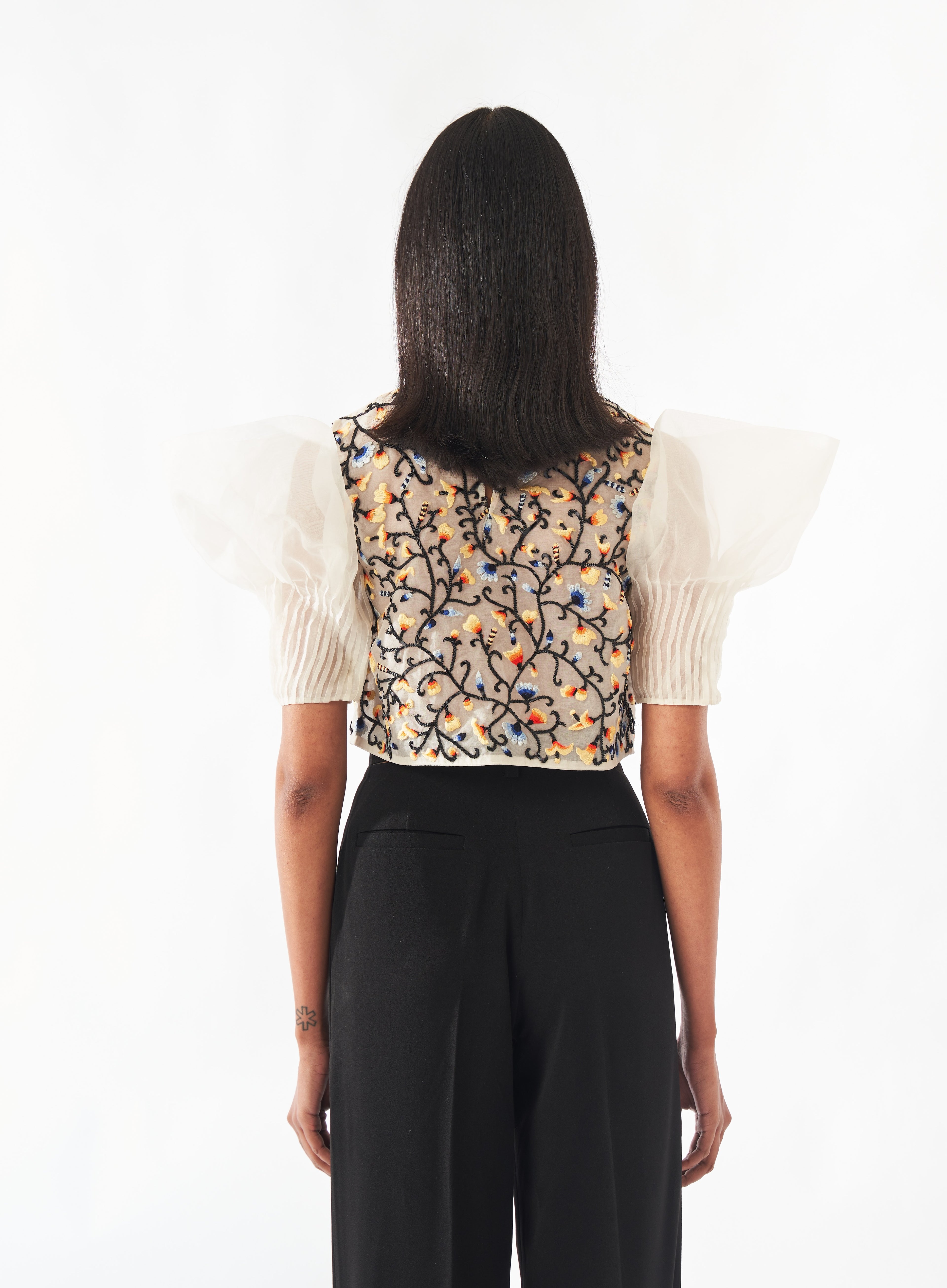 Floral Hand Embroidered Top