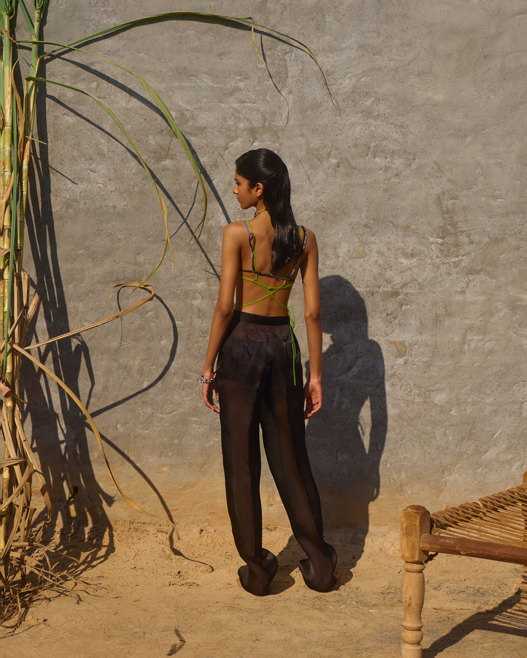 Printed Silk Organza Bralette