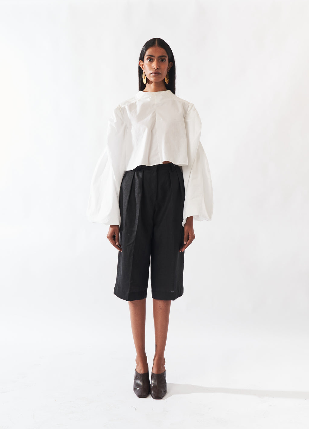 Black Linen Shorts