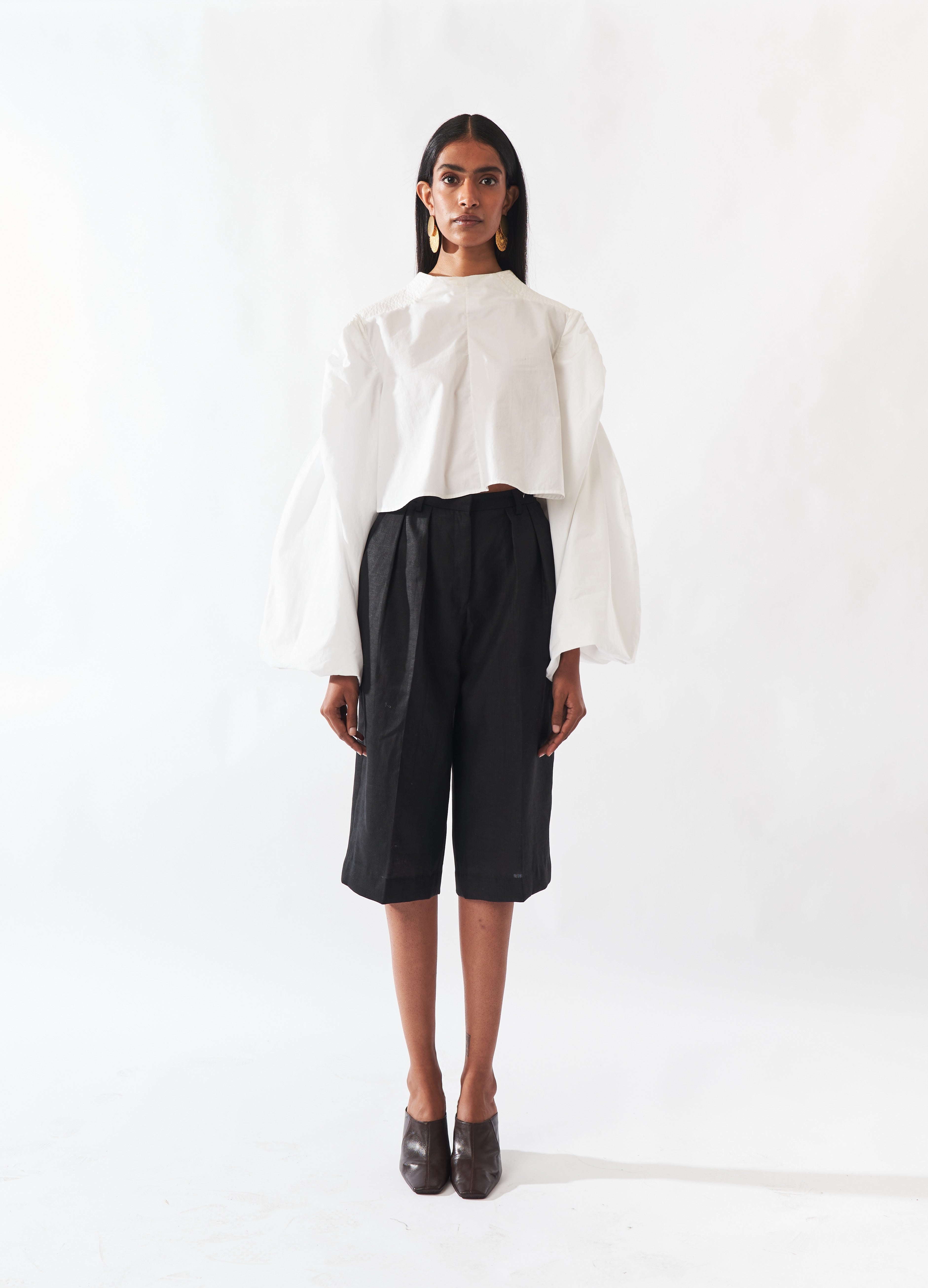 Black Linen Shorts