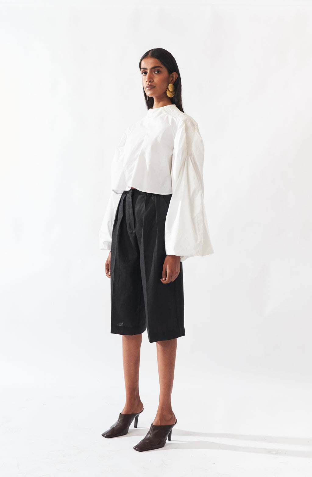 Black Linen Shorts
