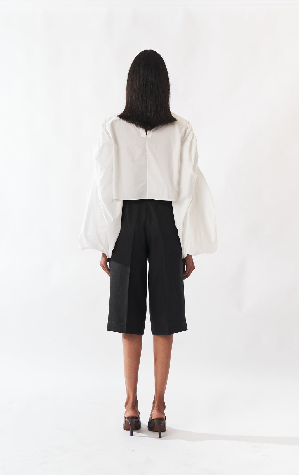 Black Linen Shorts