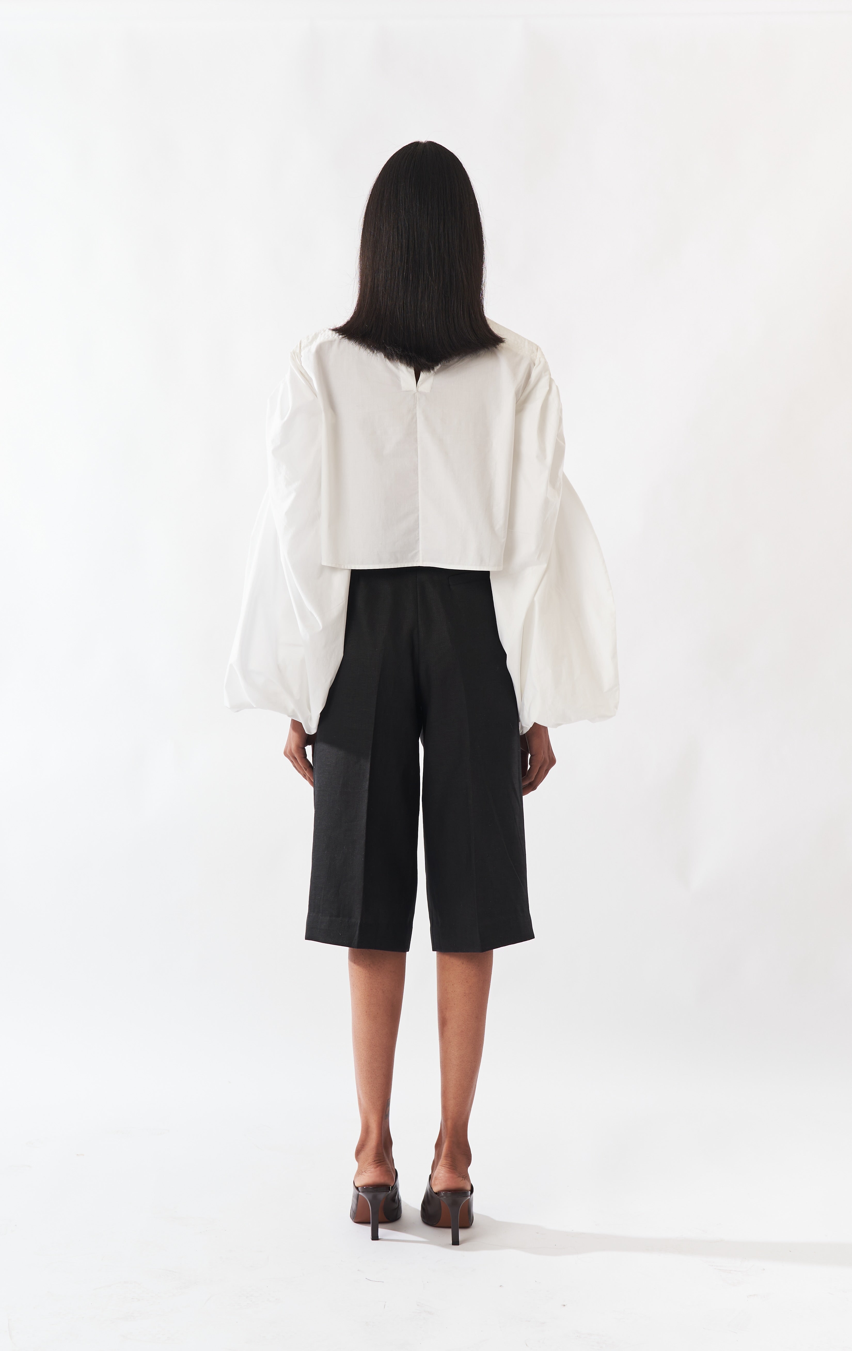 Black Linen Shorts