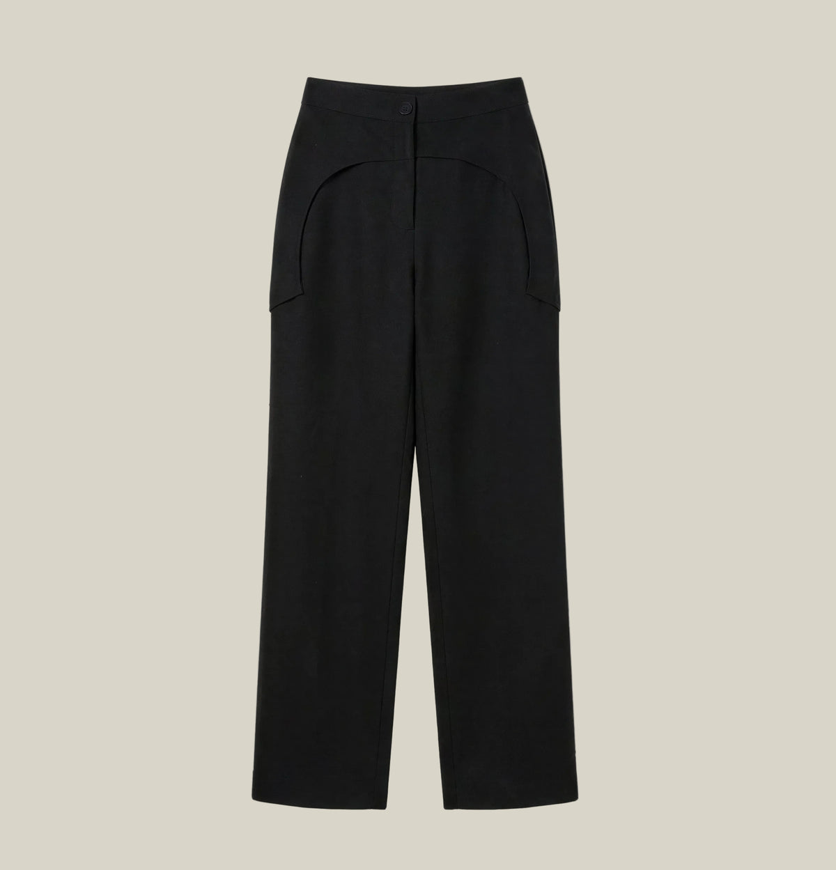 Black Handwoven Wool Arch Trousers