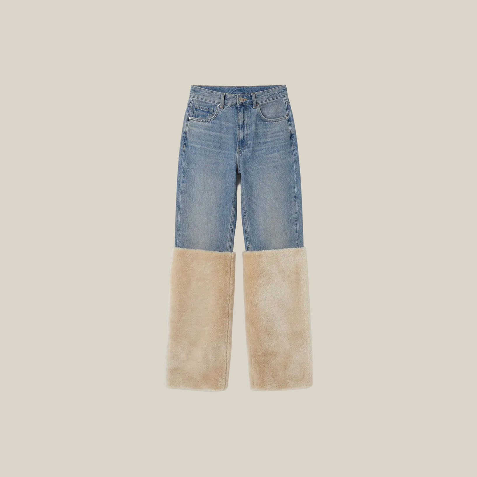 Upcycled Shearling Jeans