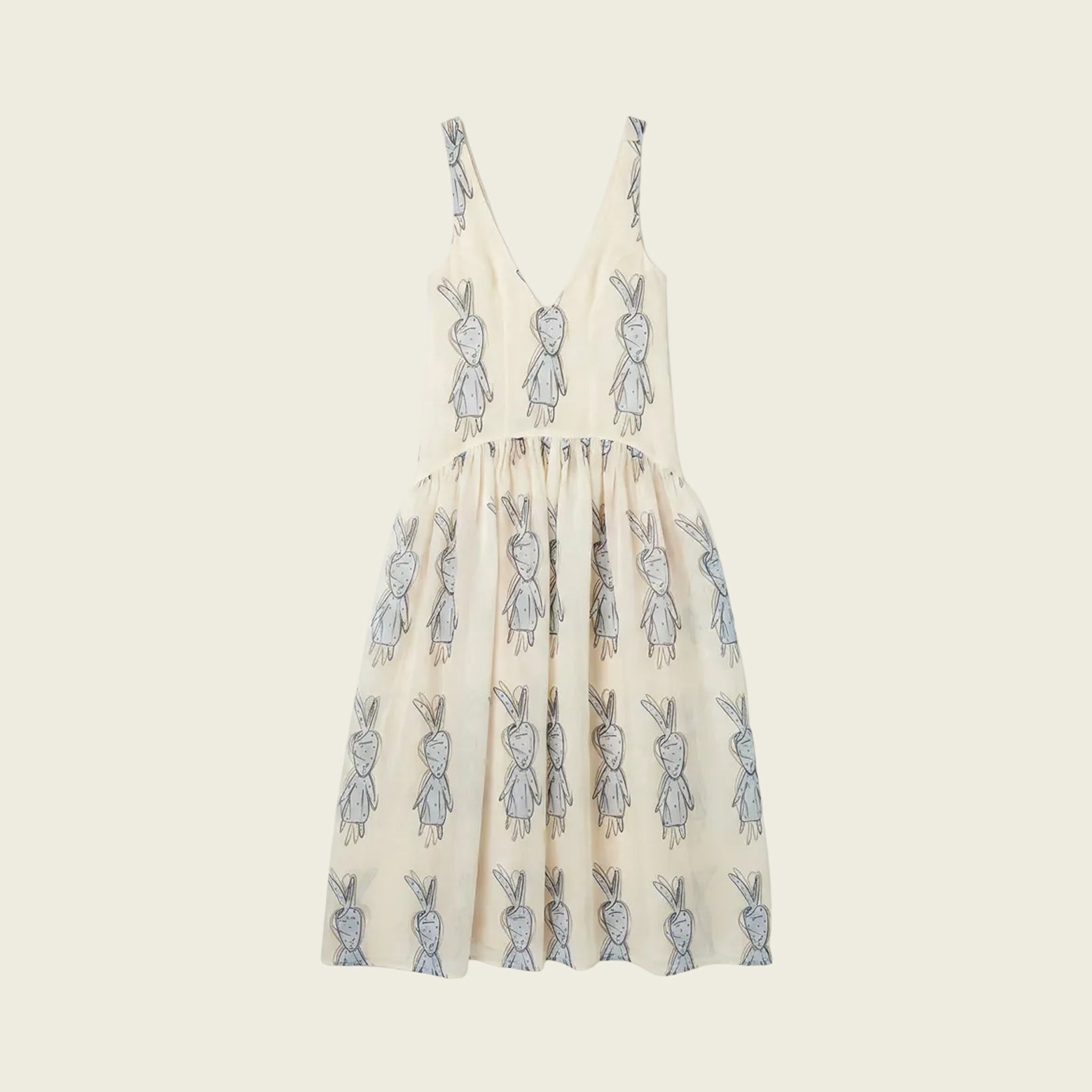 Silk Organza Print Dress