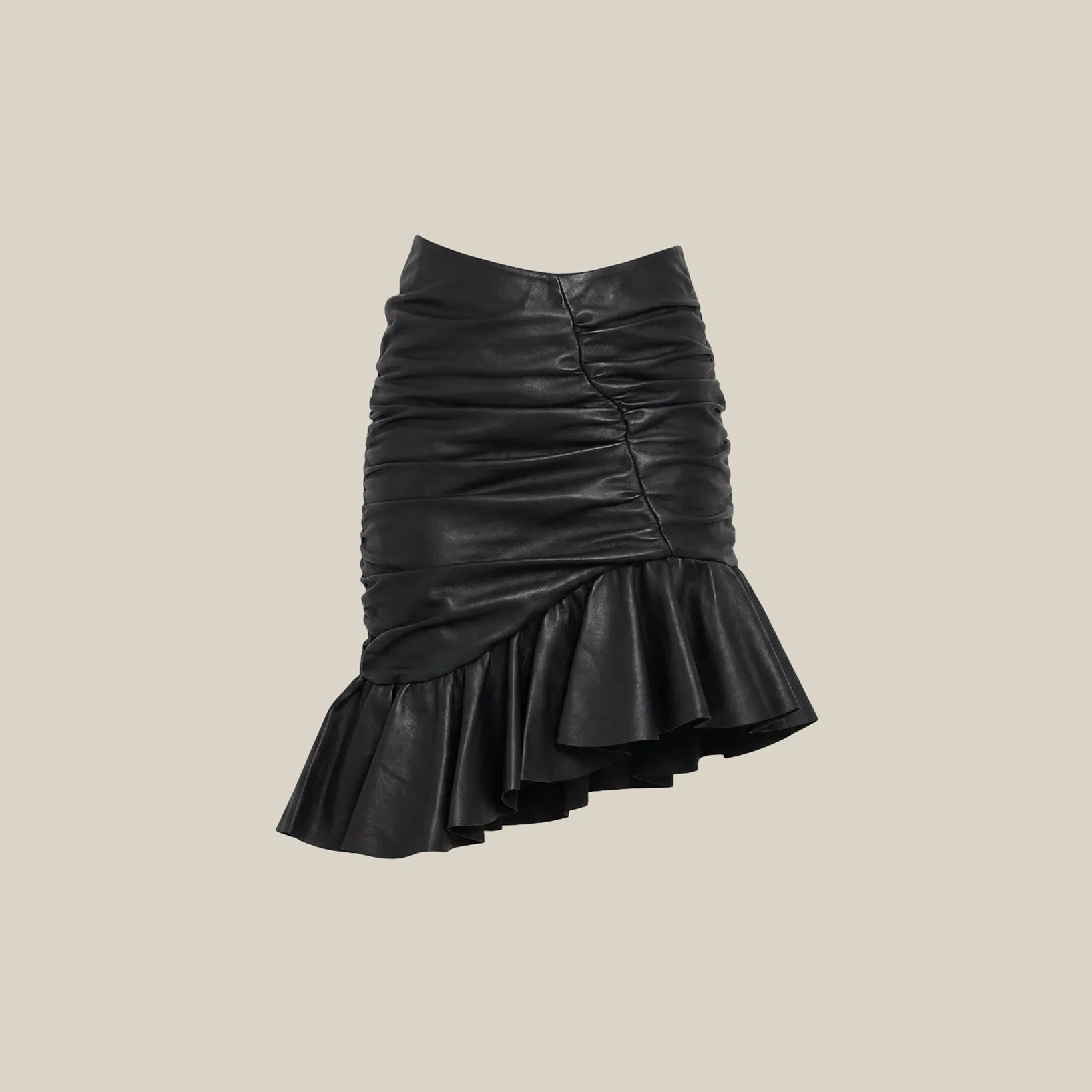Asymmetrical Leather Skirt