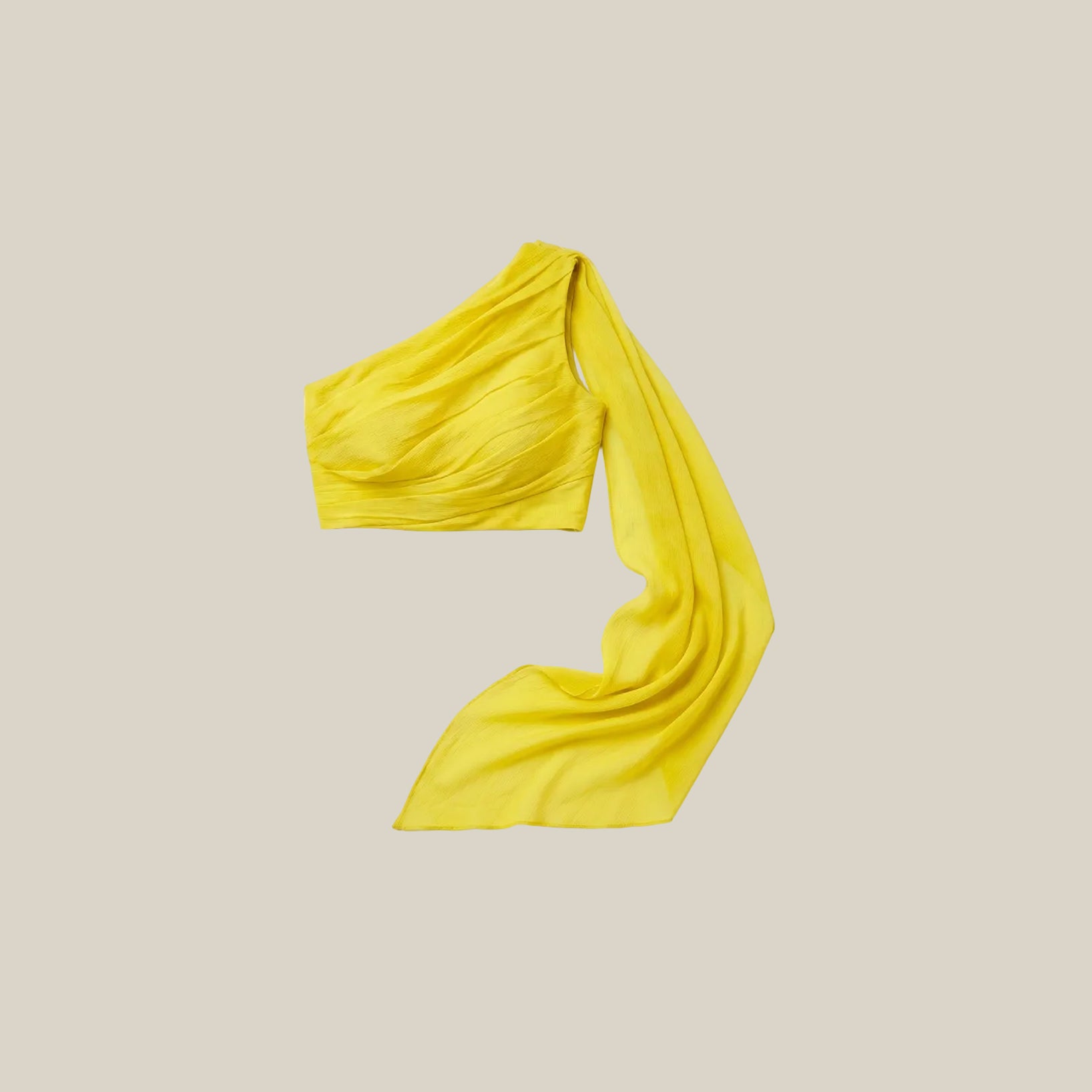 Yellow Silk Chiffon Top