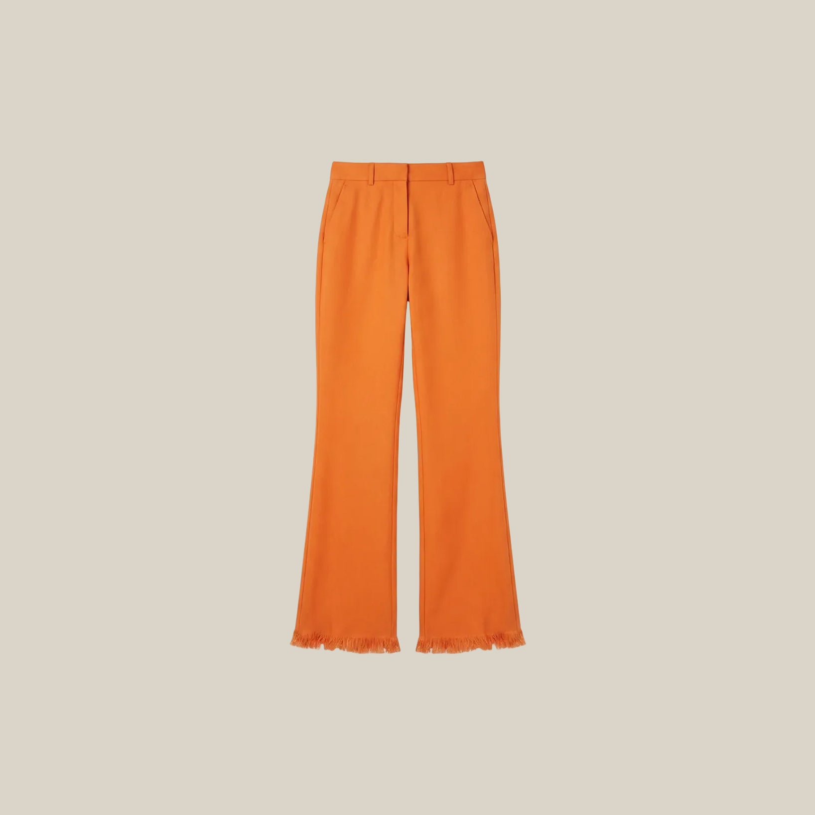 Orange Shawl Wool Trousers