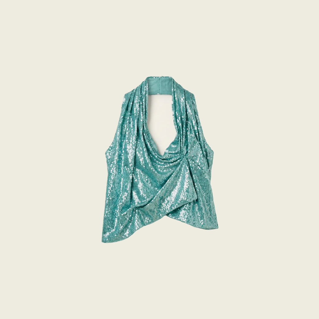 Turqoise Sequin Top