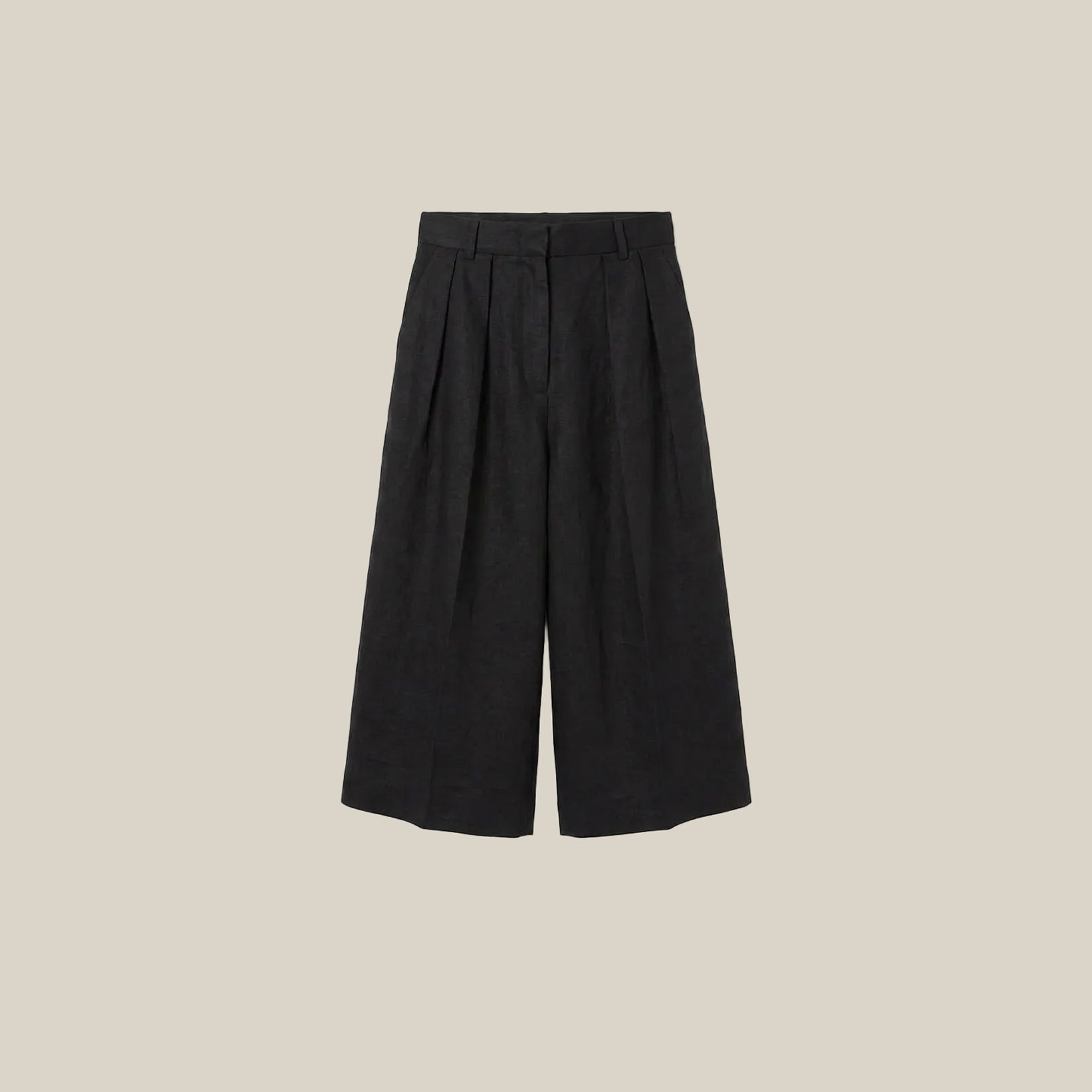 Black Linen Shorts