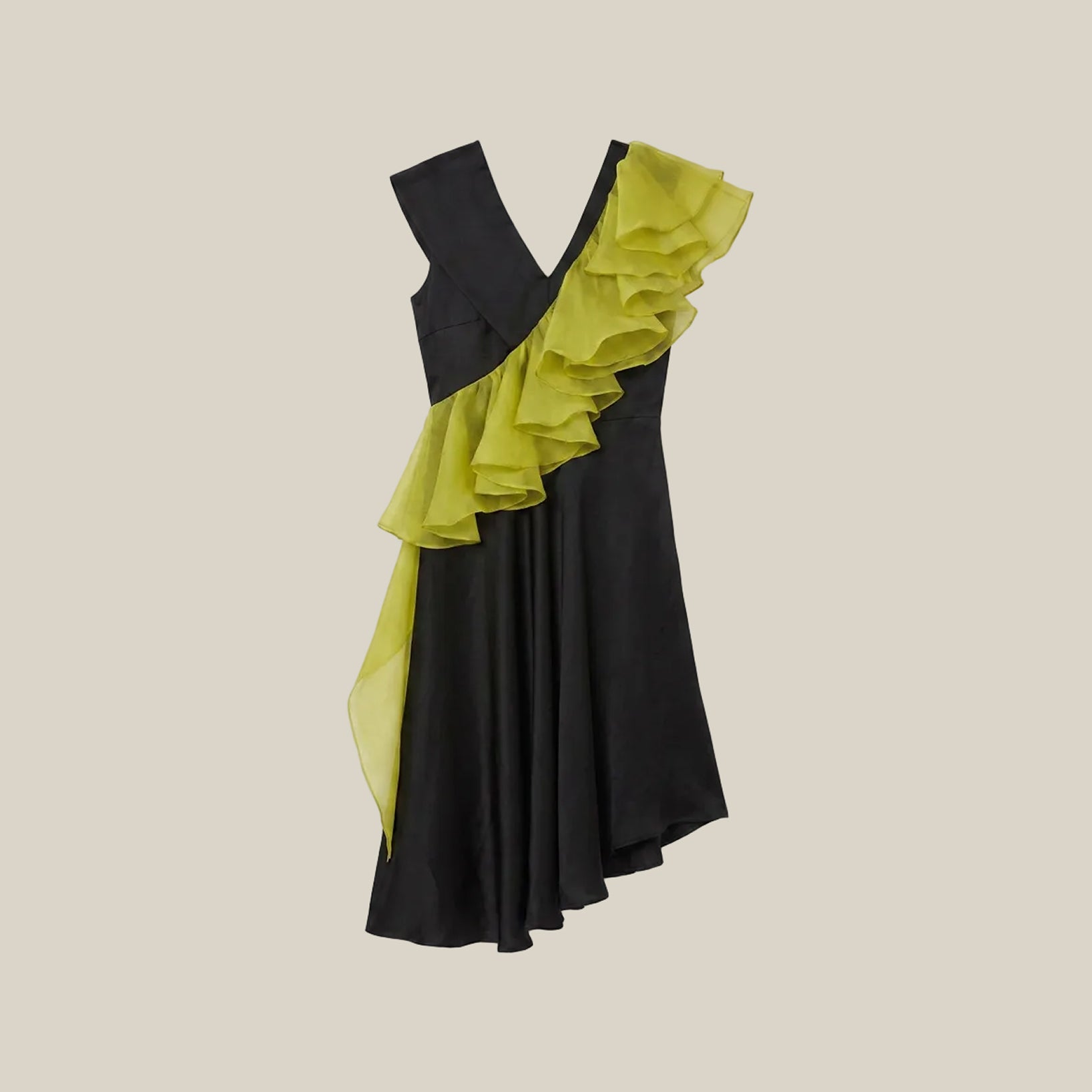 Shoulder Padded Silk Dress