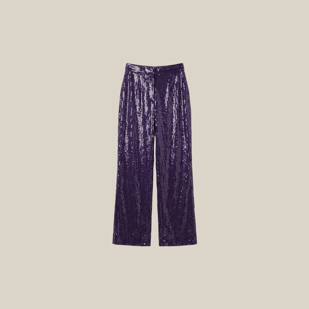 Purple Sequin Trousers