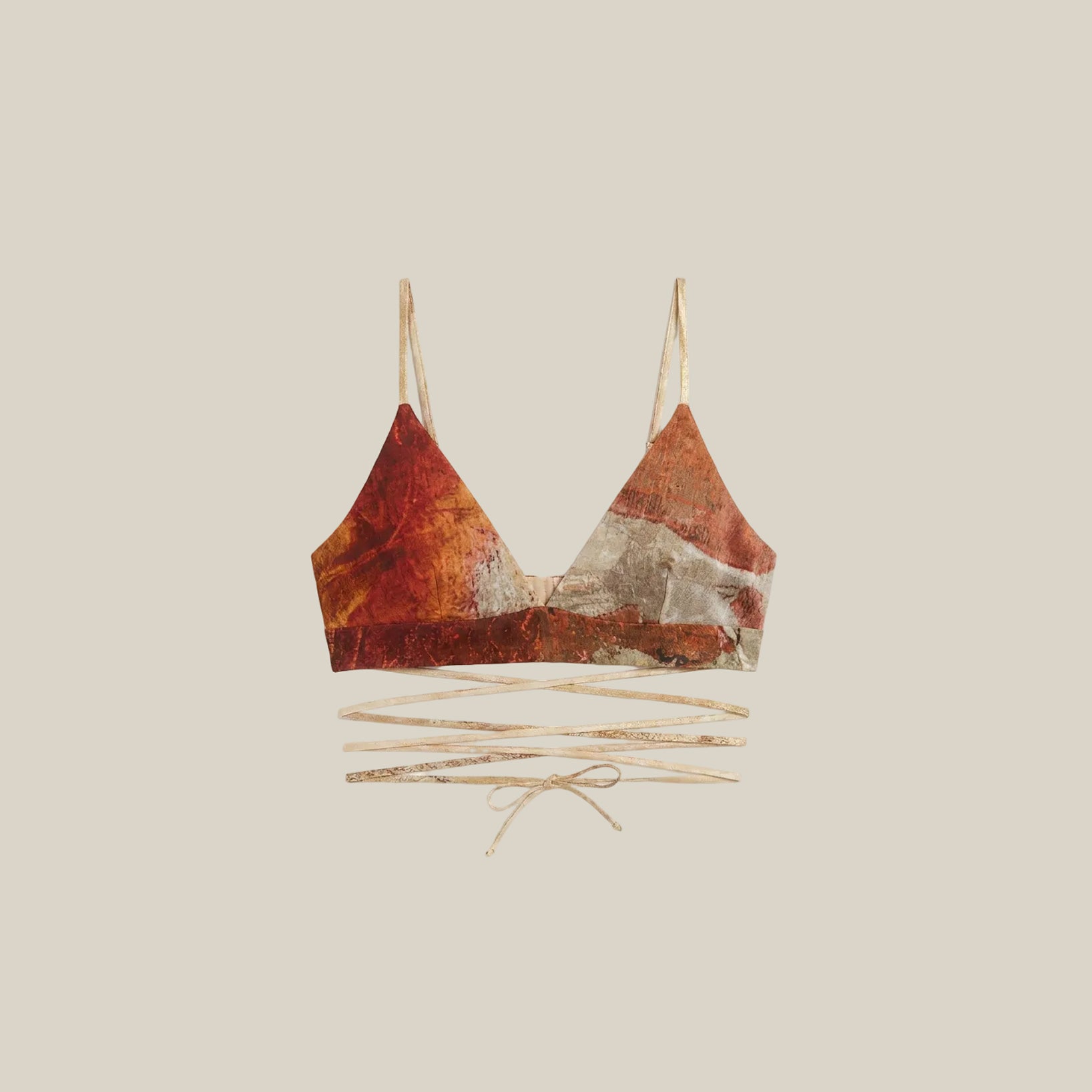 Printed Silk Organza Bralette