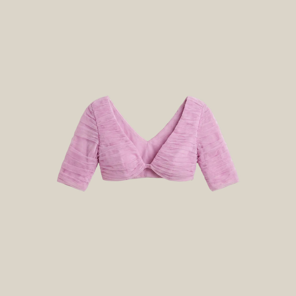 Gathered Tulle Top