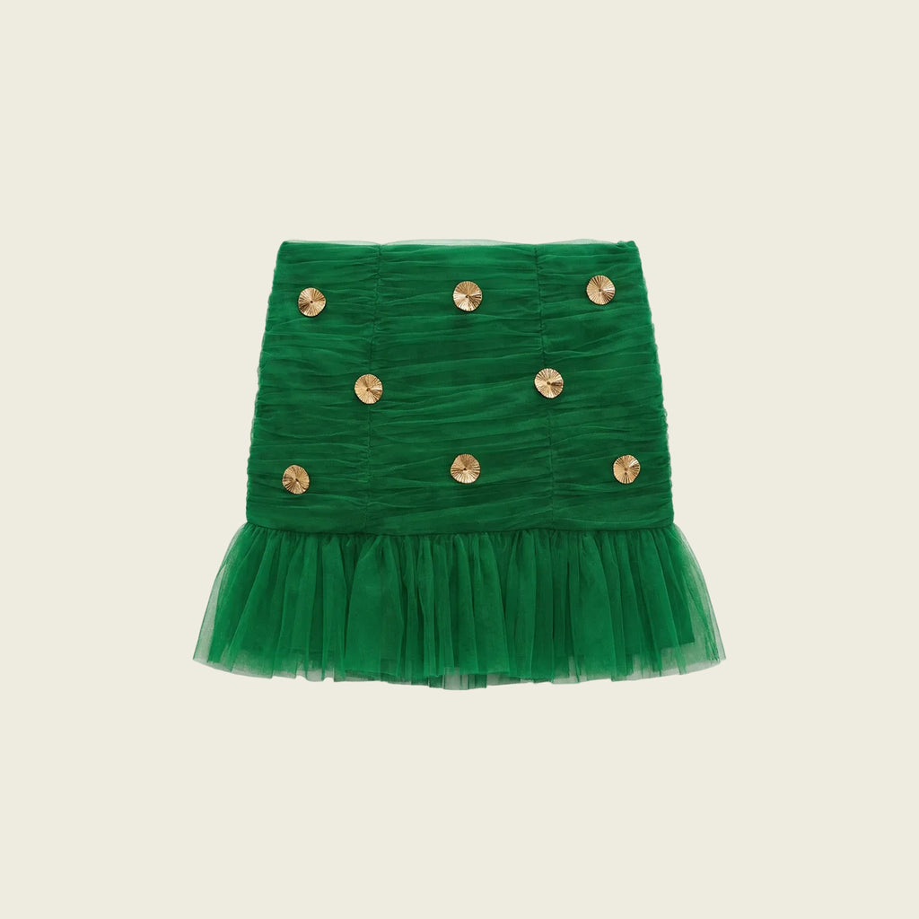 Green Bijya Tulle Skirt