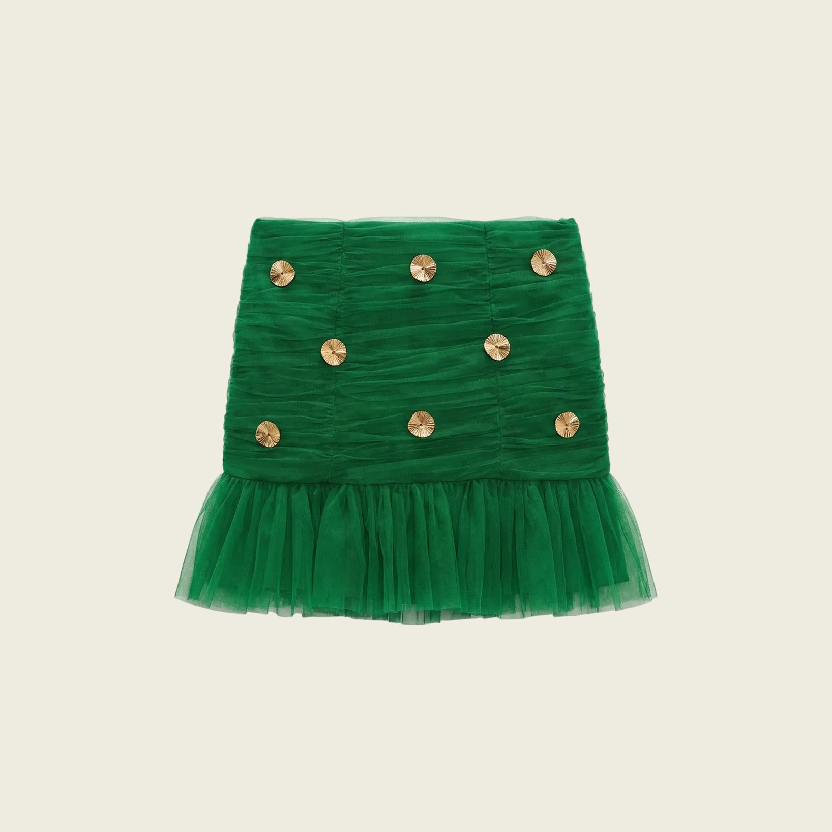 Green Bijya Tulle Skirt