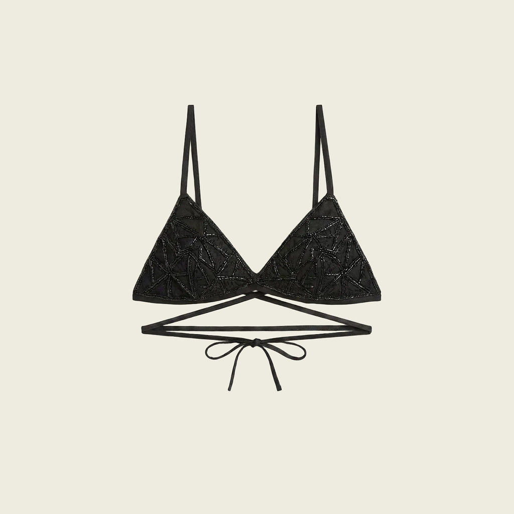 Black Embroidered Bralette