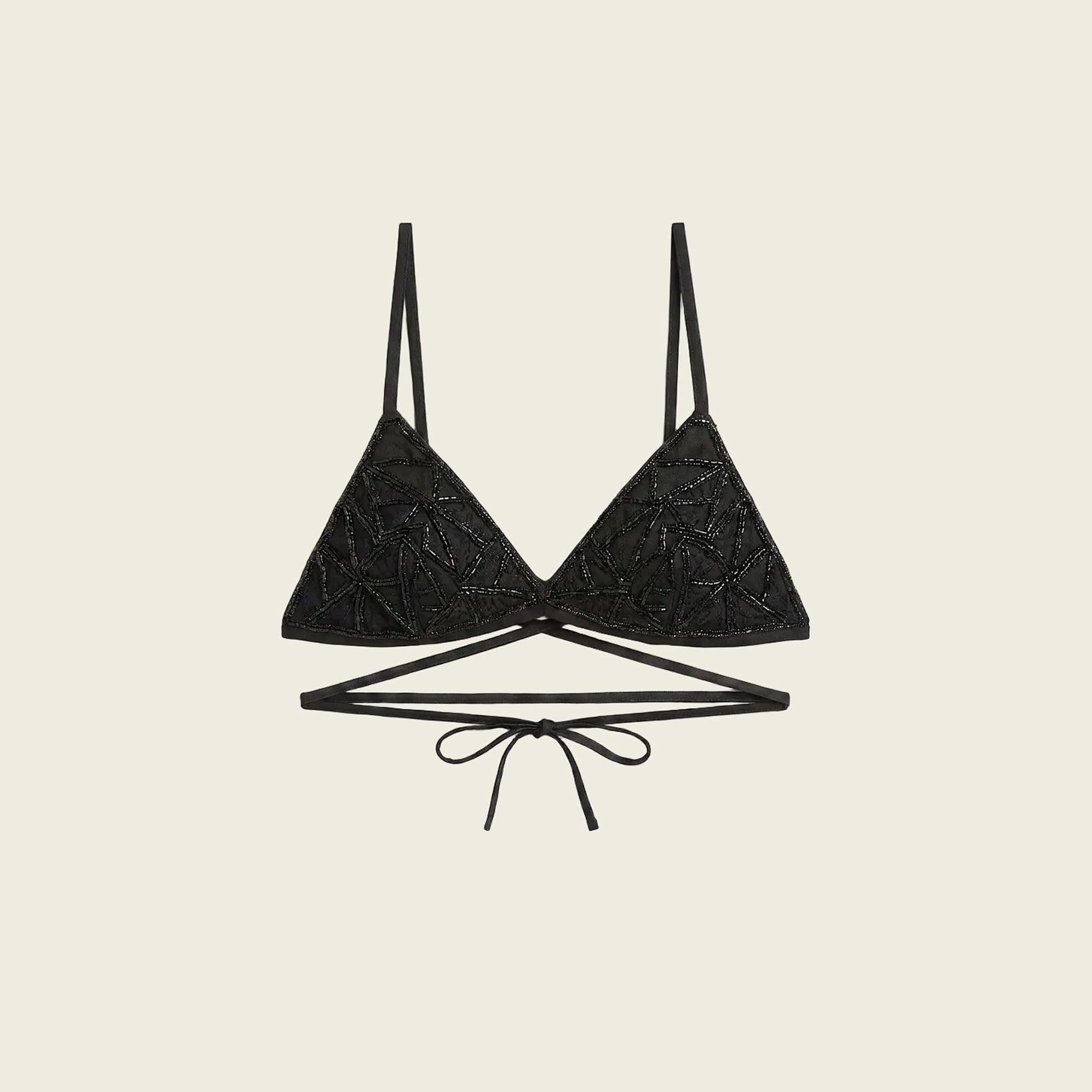 Black Embroidered Bralette