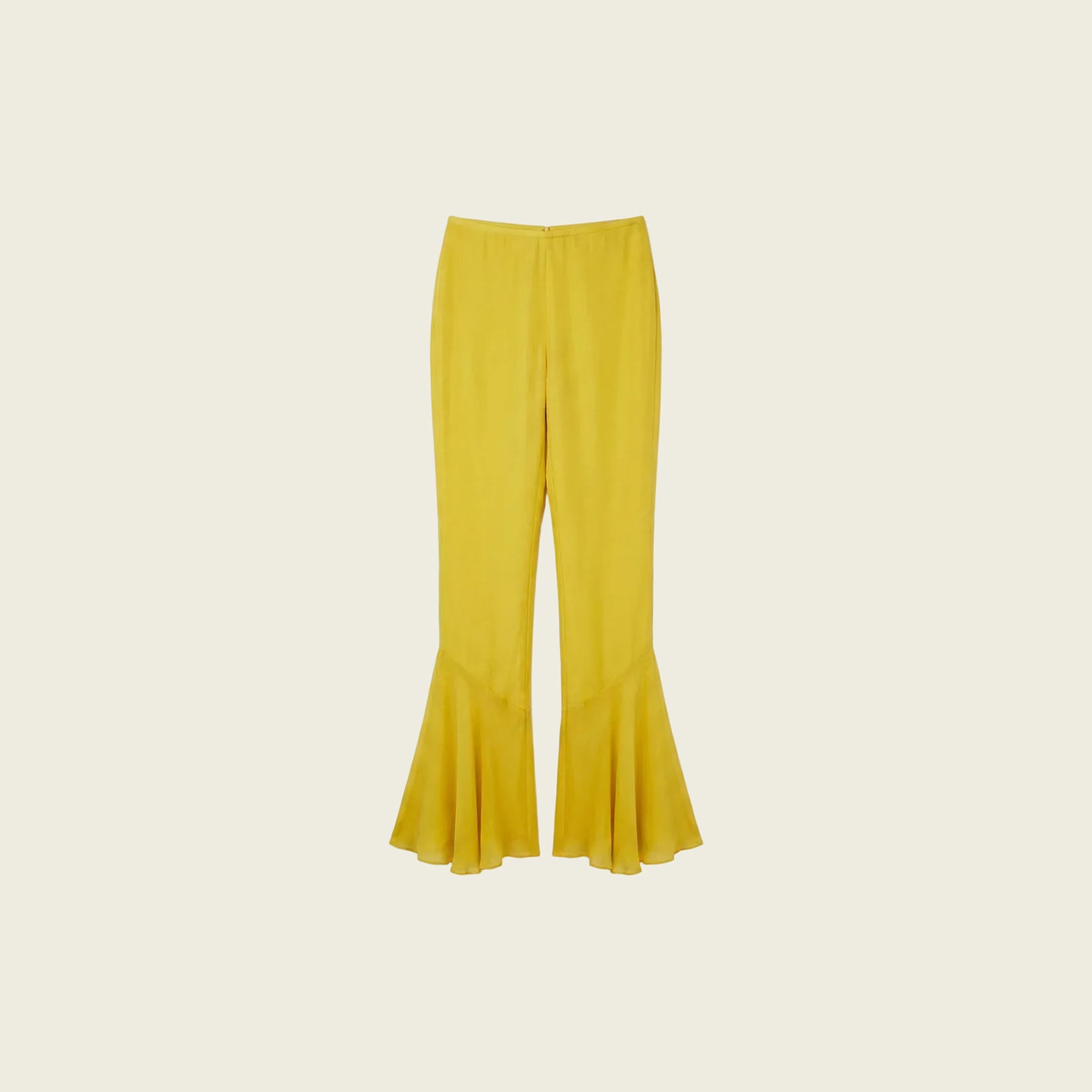 Yellow Silk Chiffon Trousers