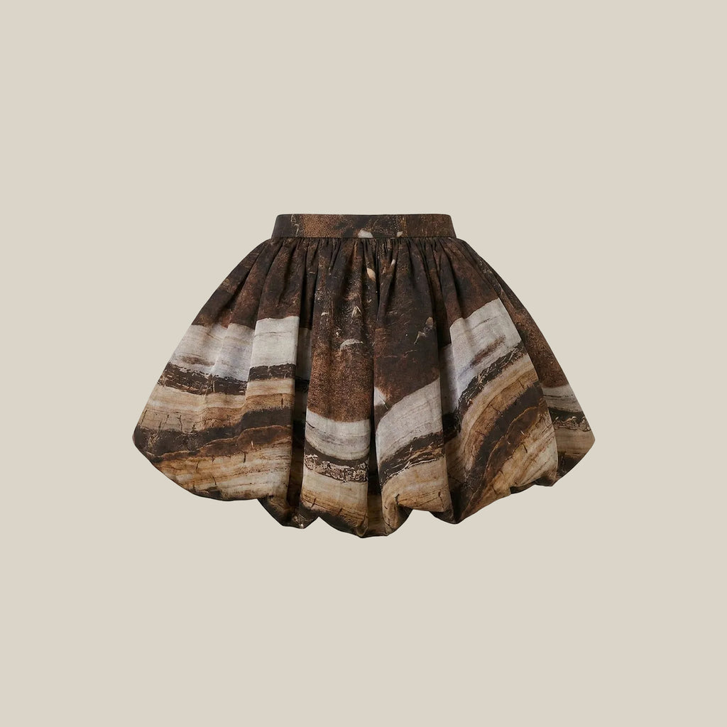 Printed Silk Organza Balloon Skirt