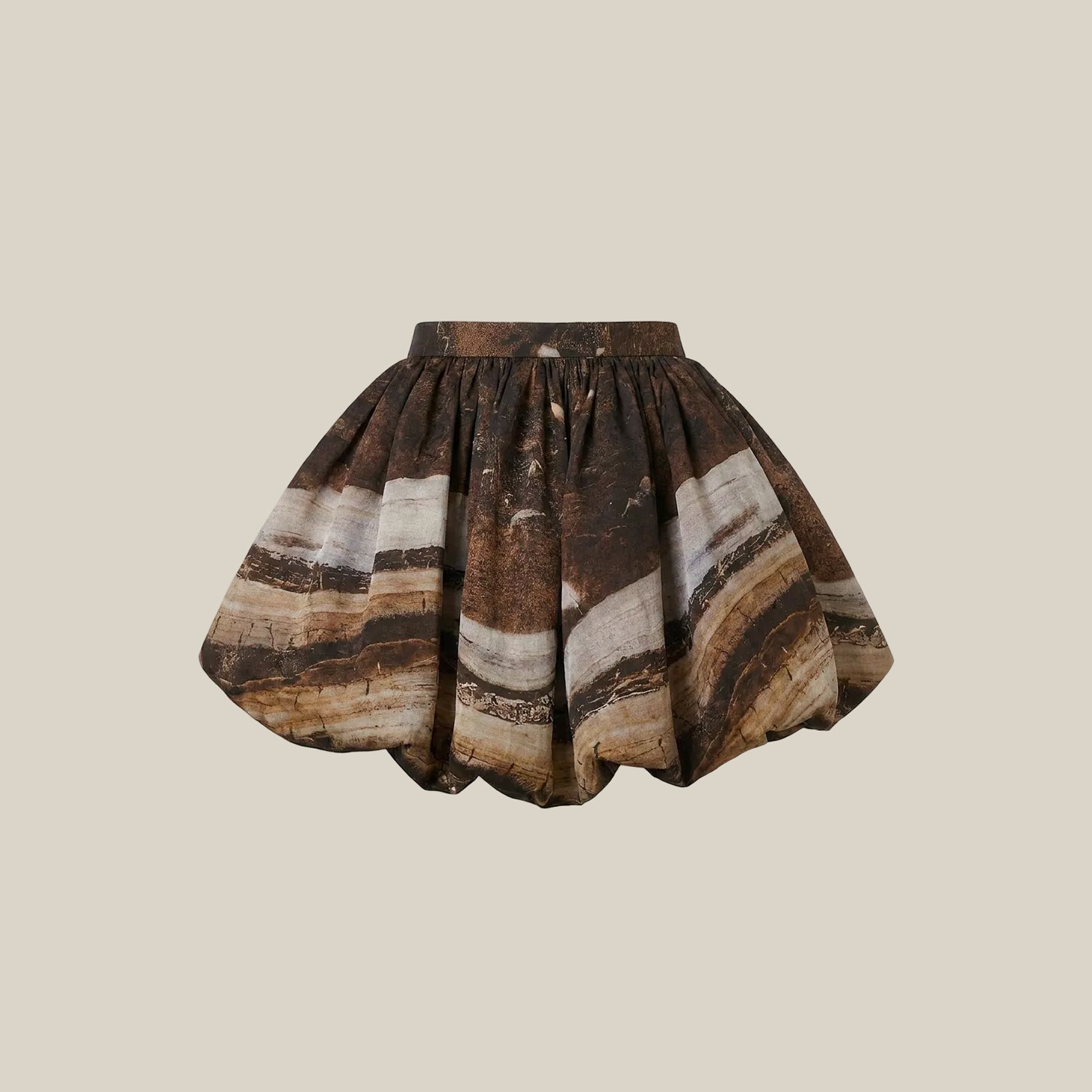 Printed Silk Organza Balloon Skirt