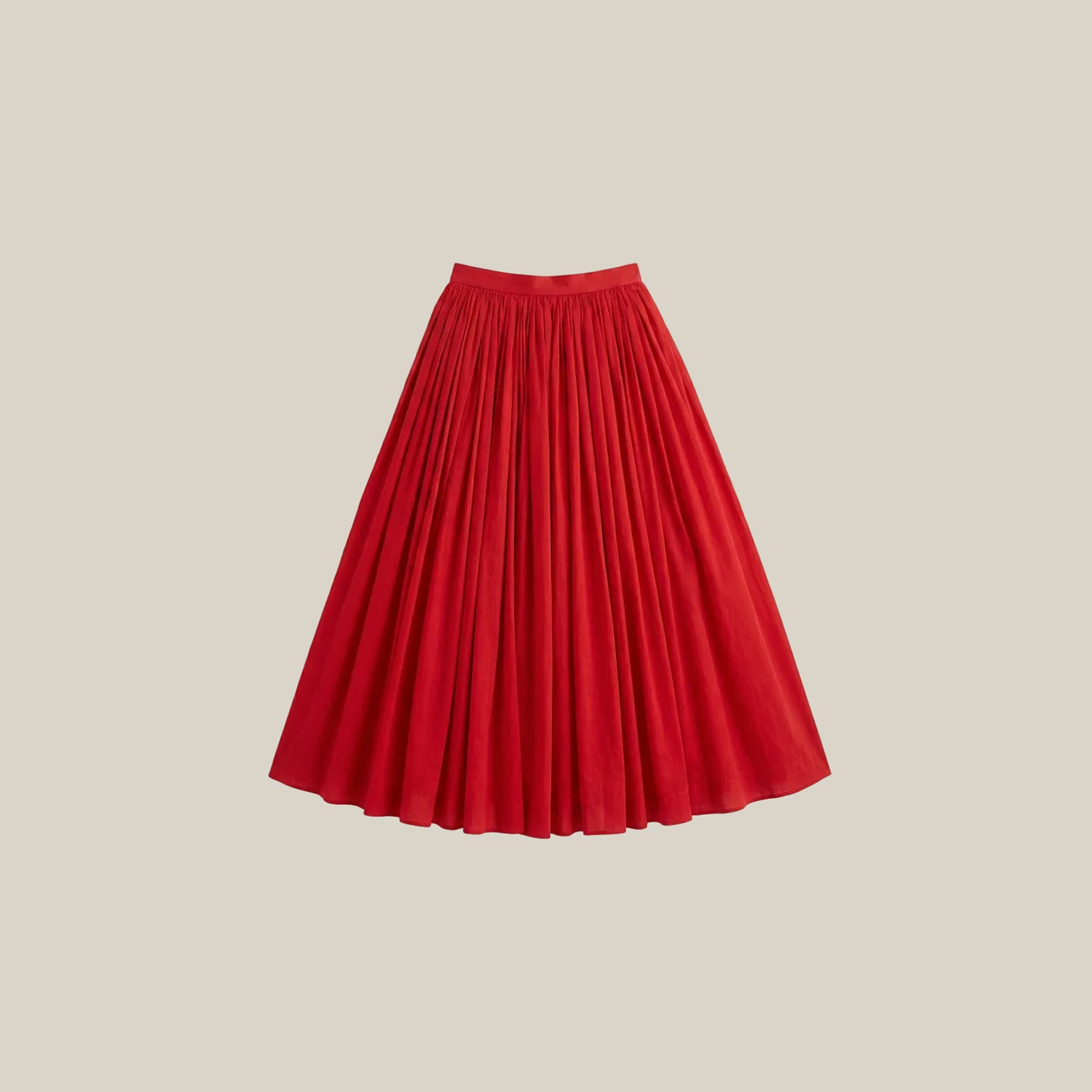 Red Taffeta Skirt