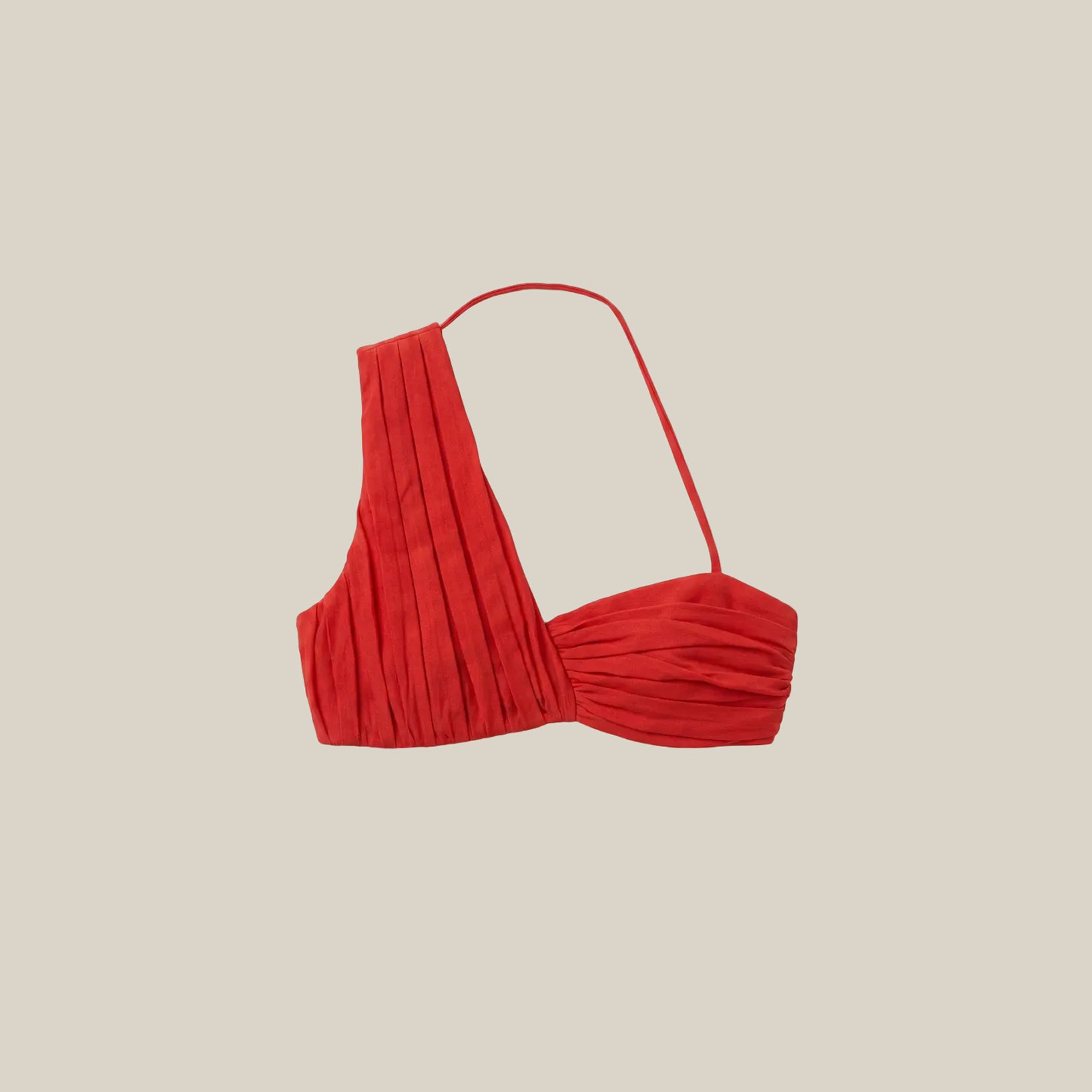 Red Handwoven Rushed Cotton Top