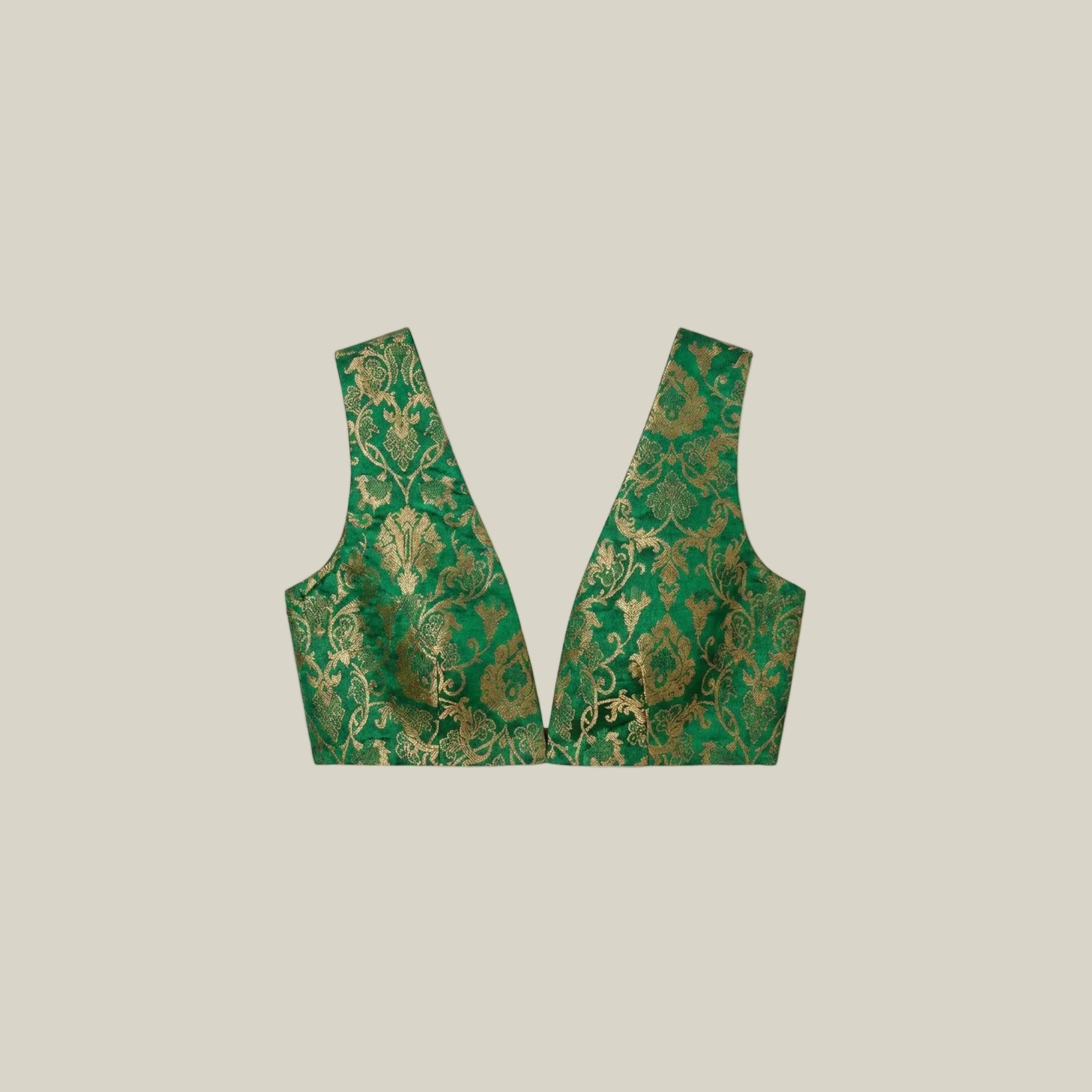 Green Brocade Top