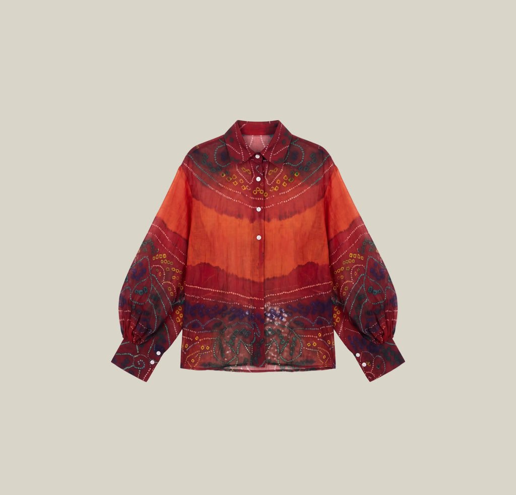Gathered Cotton Odhani Shirt