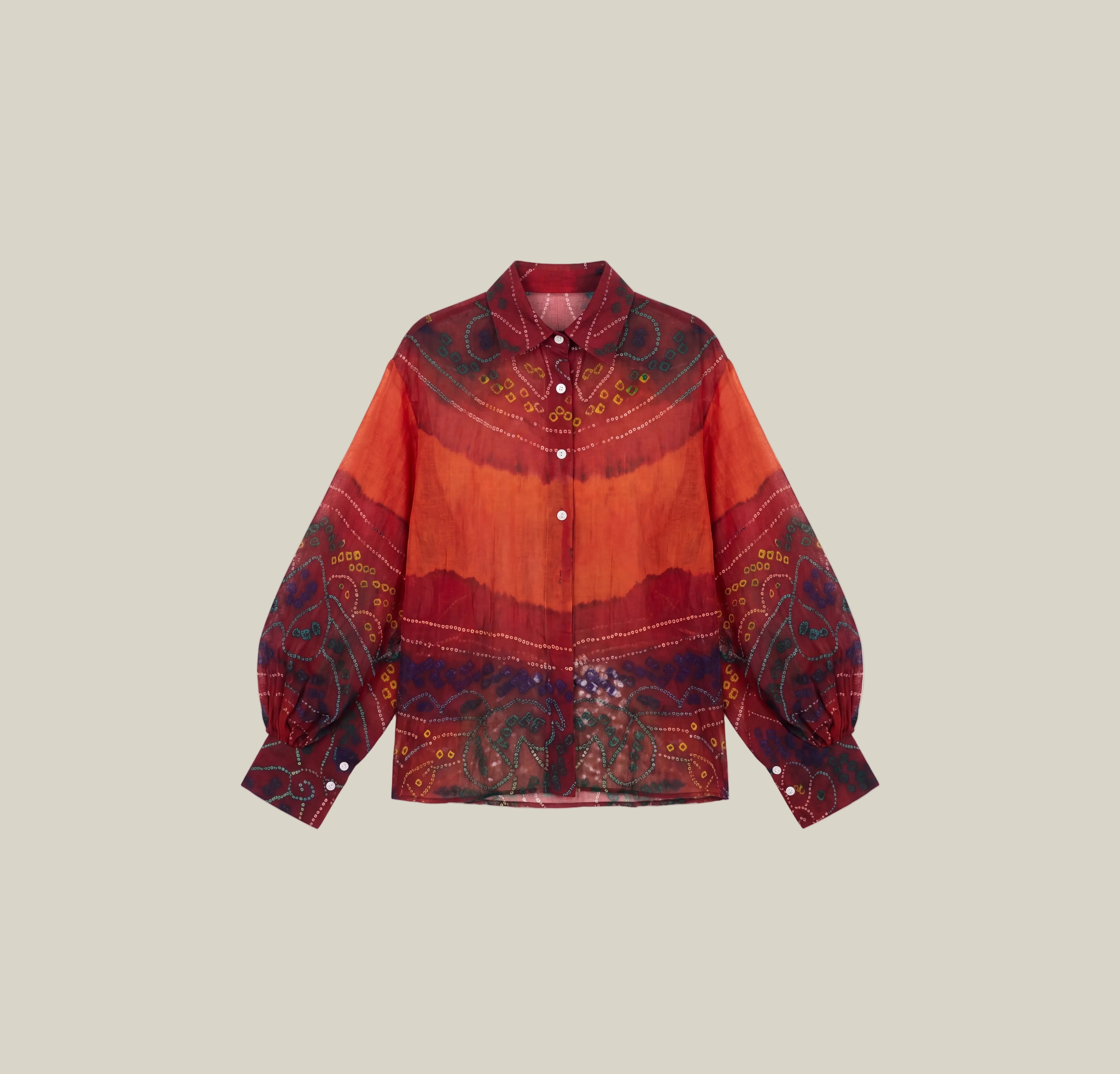 Gathered Cotton Odhani Shirt