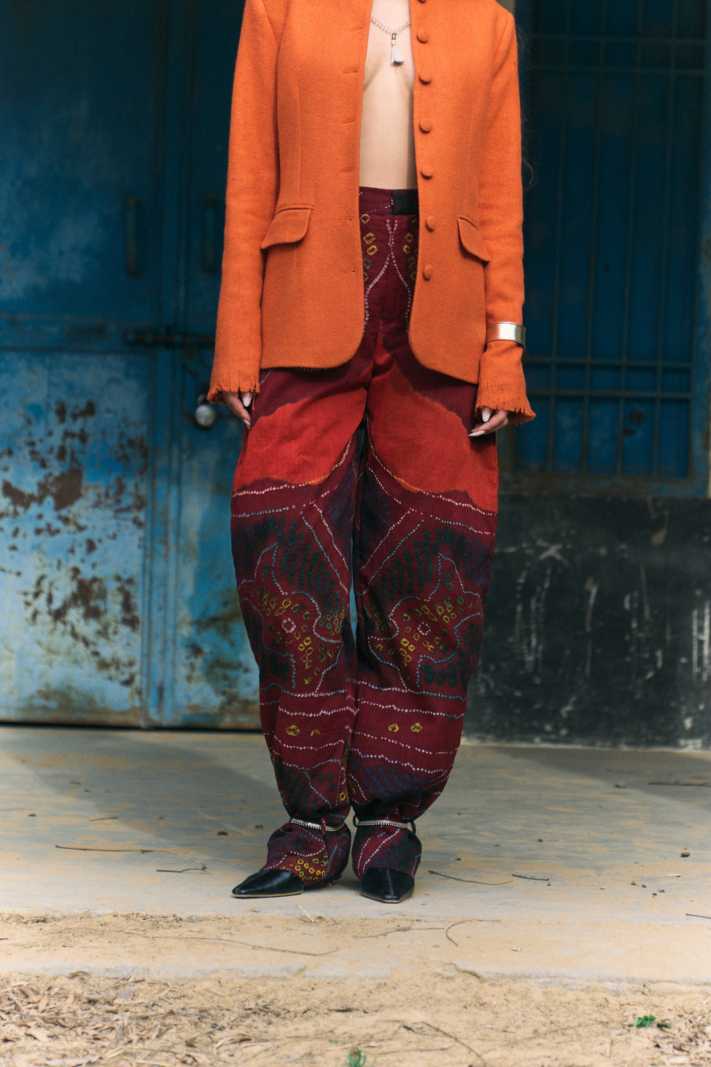Hand Tie Dye India Odhni Cotton Pants