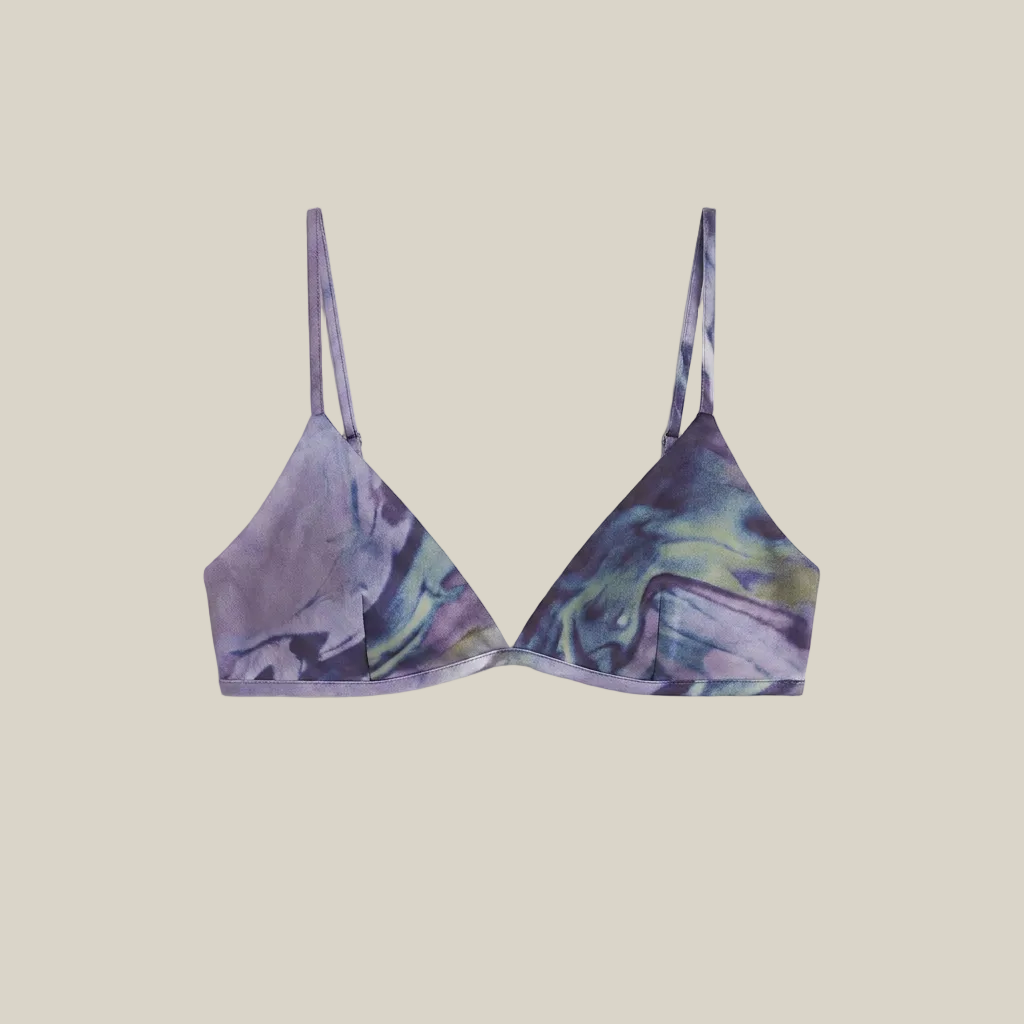 Printed Silk Organza Bralette