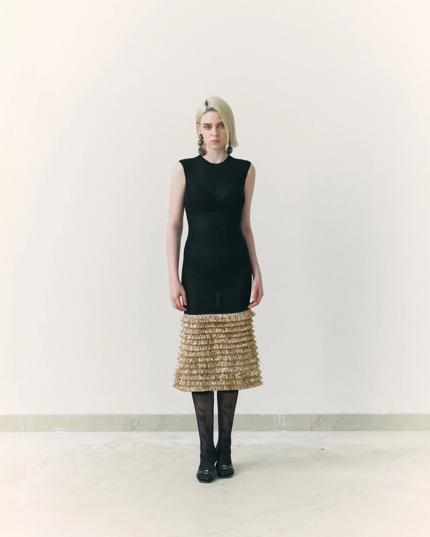 Black Kiran Midi Dress