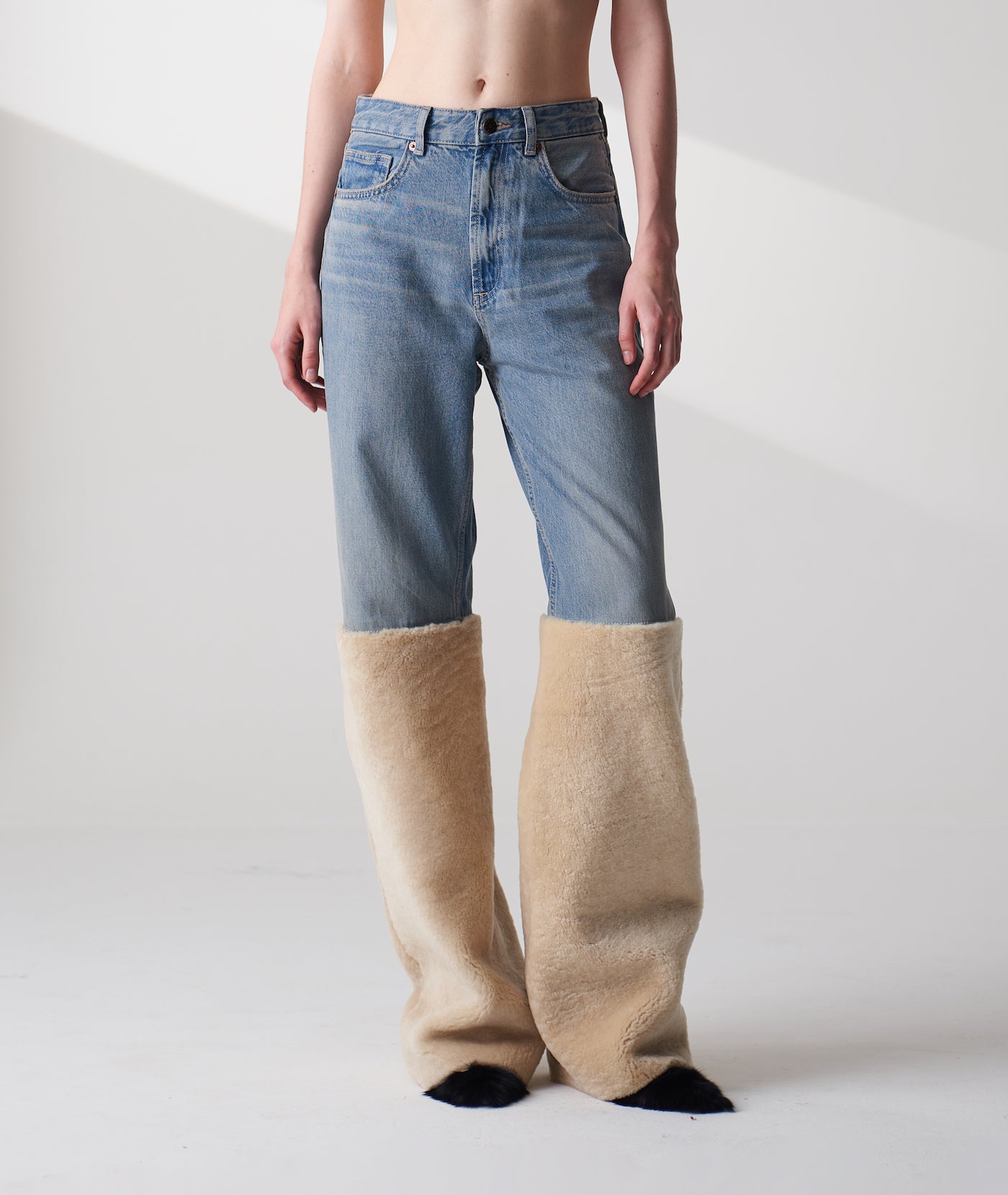 Upcycled Shearling Jeans