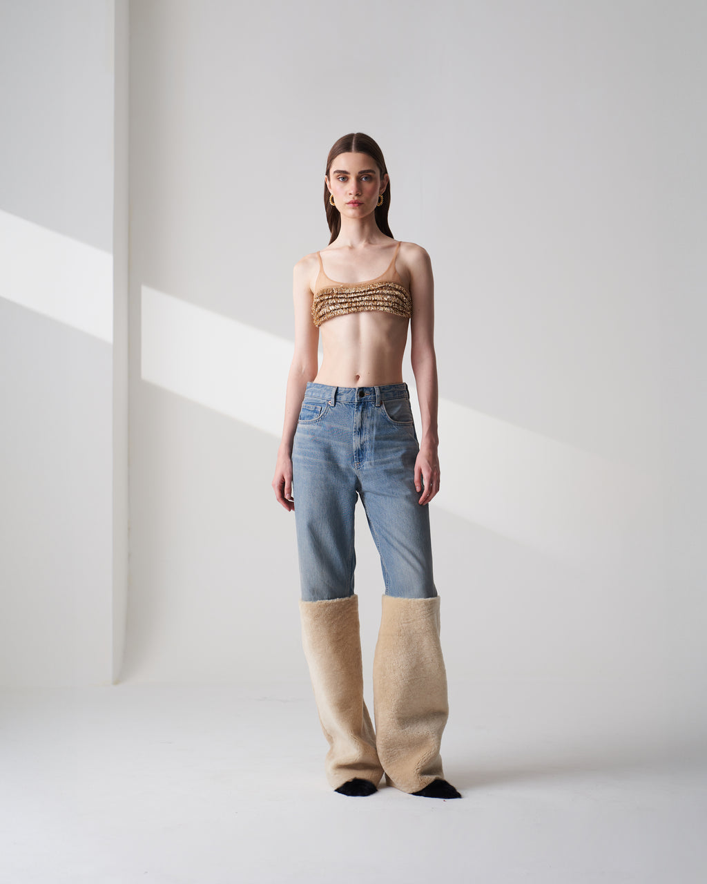 Upcycled Shearling Jeans