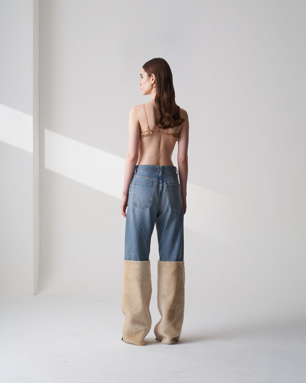 Upcycled Shearling Jeans
