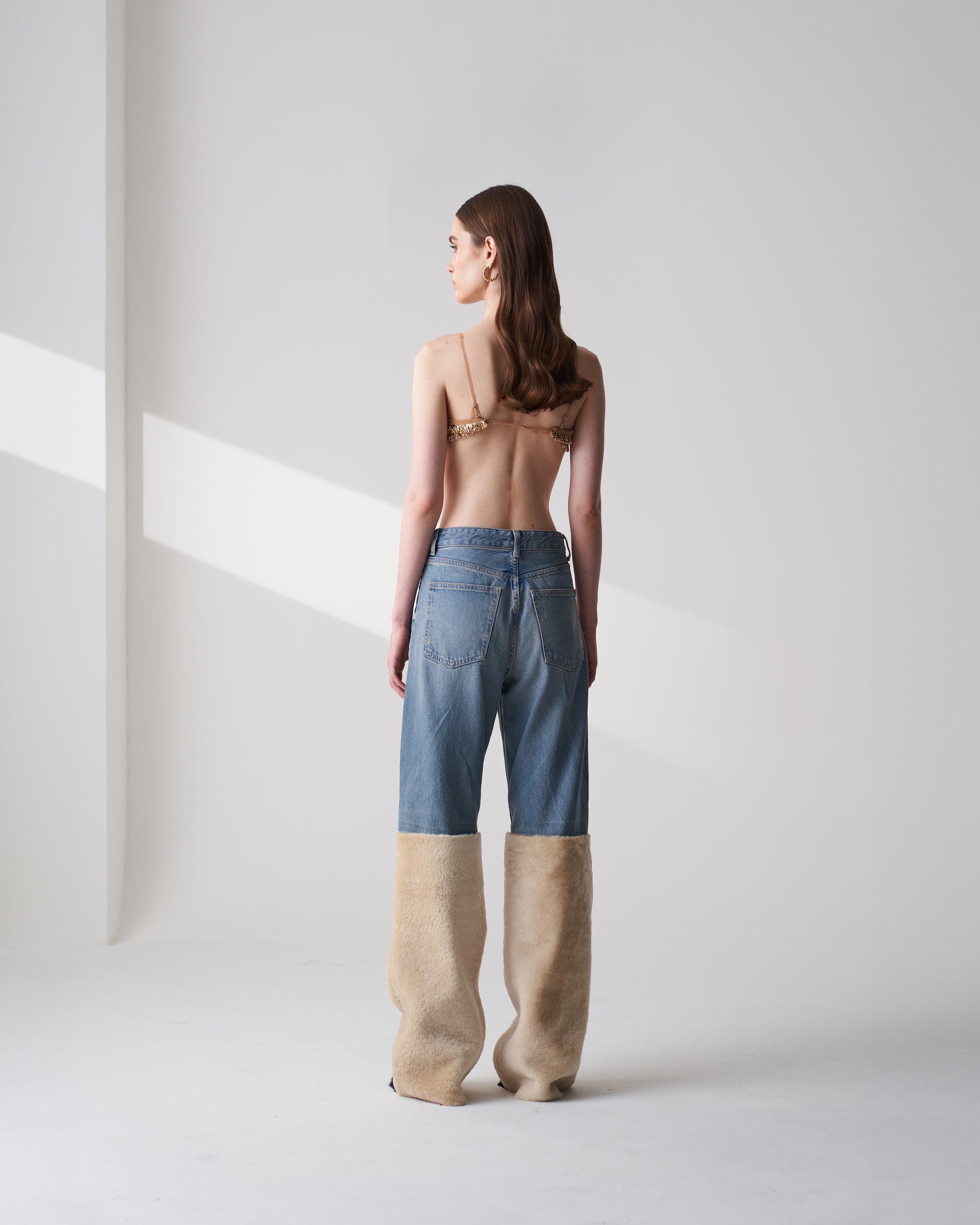Upcycled Shearling Jeans