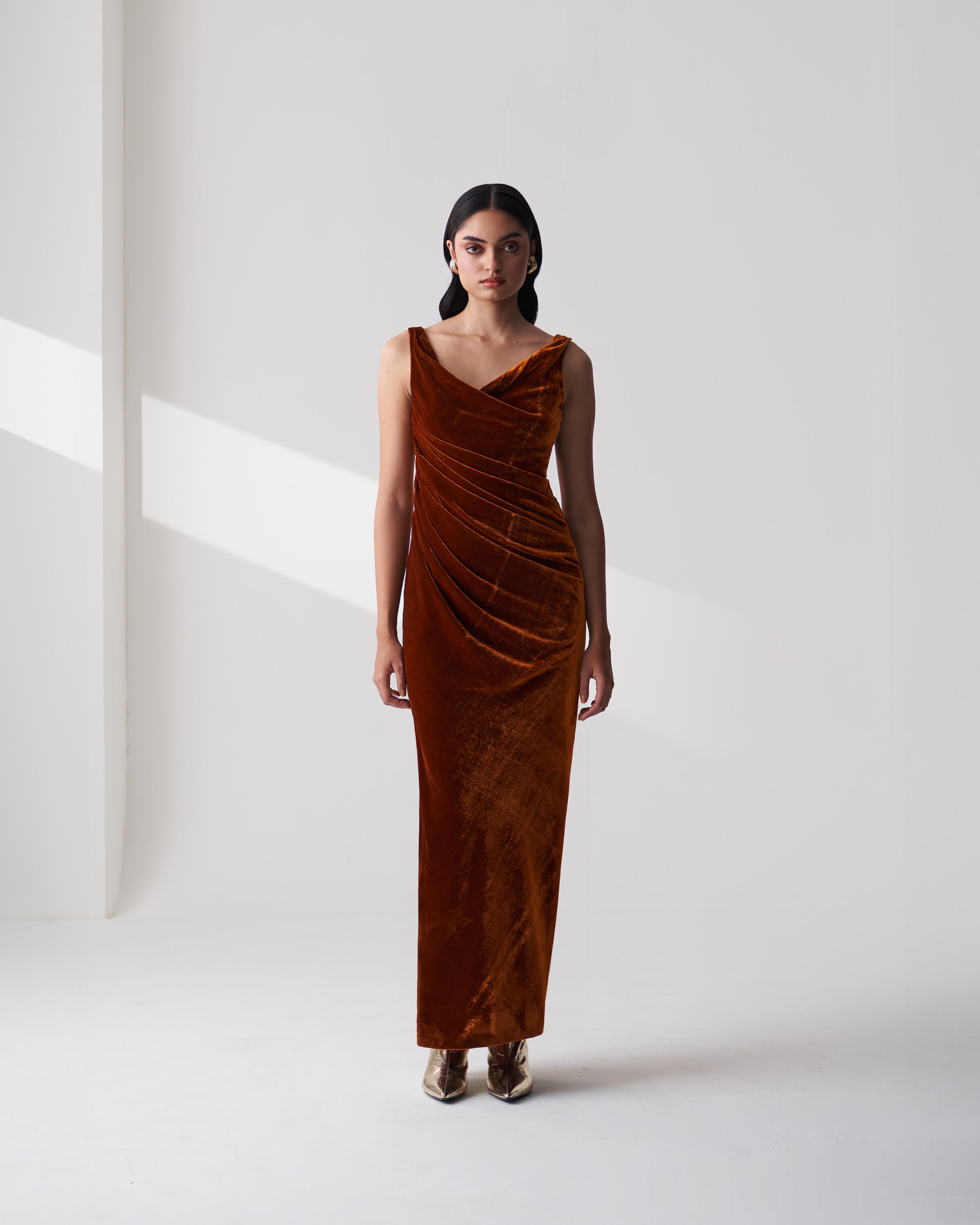 Brown Velvet Dress