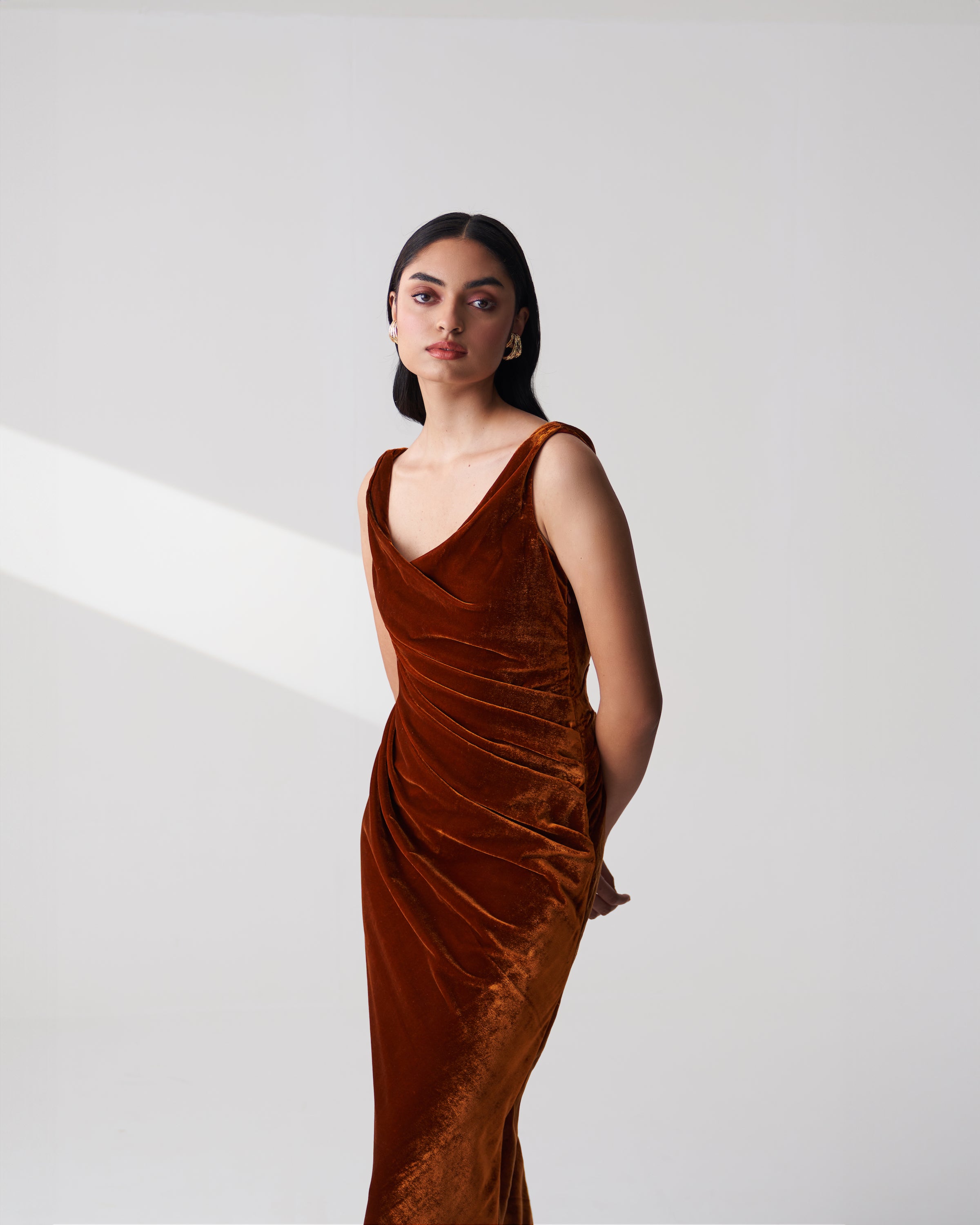 Brown Velvet Dress