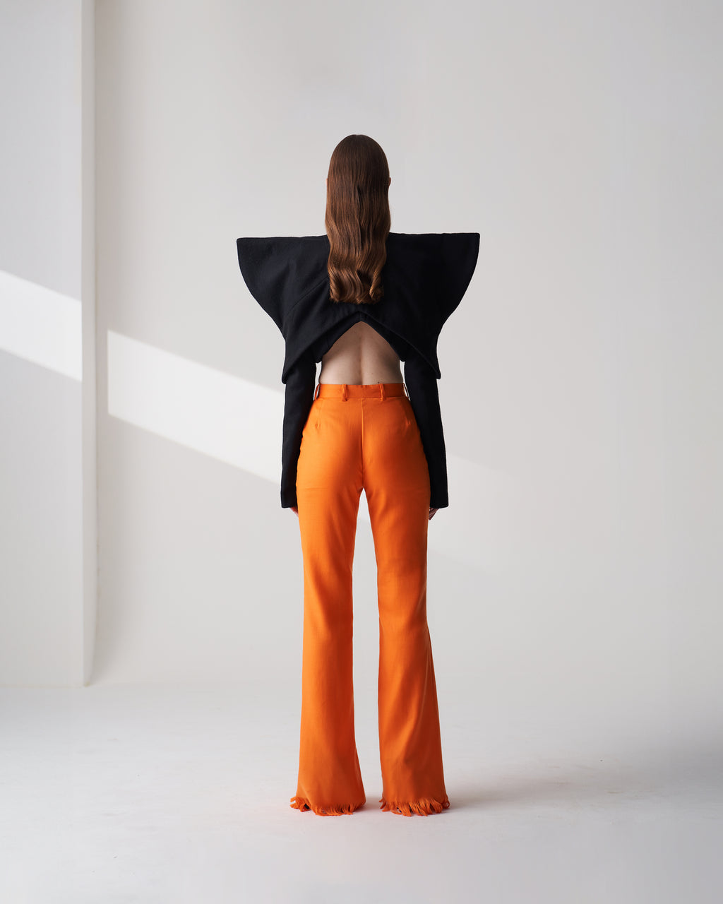 Orange Shawl Wool Trousers