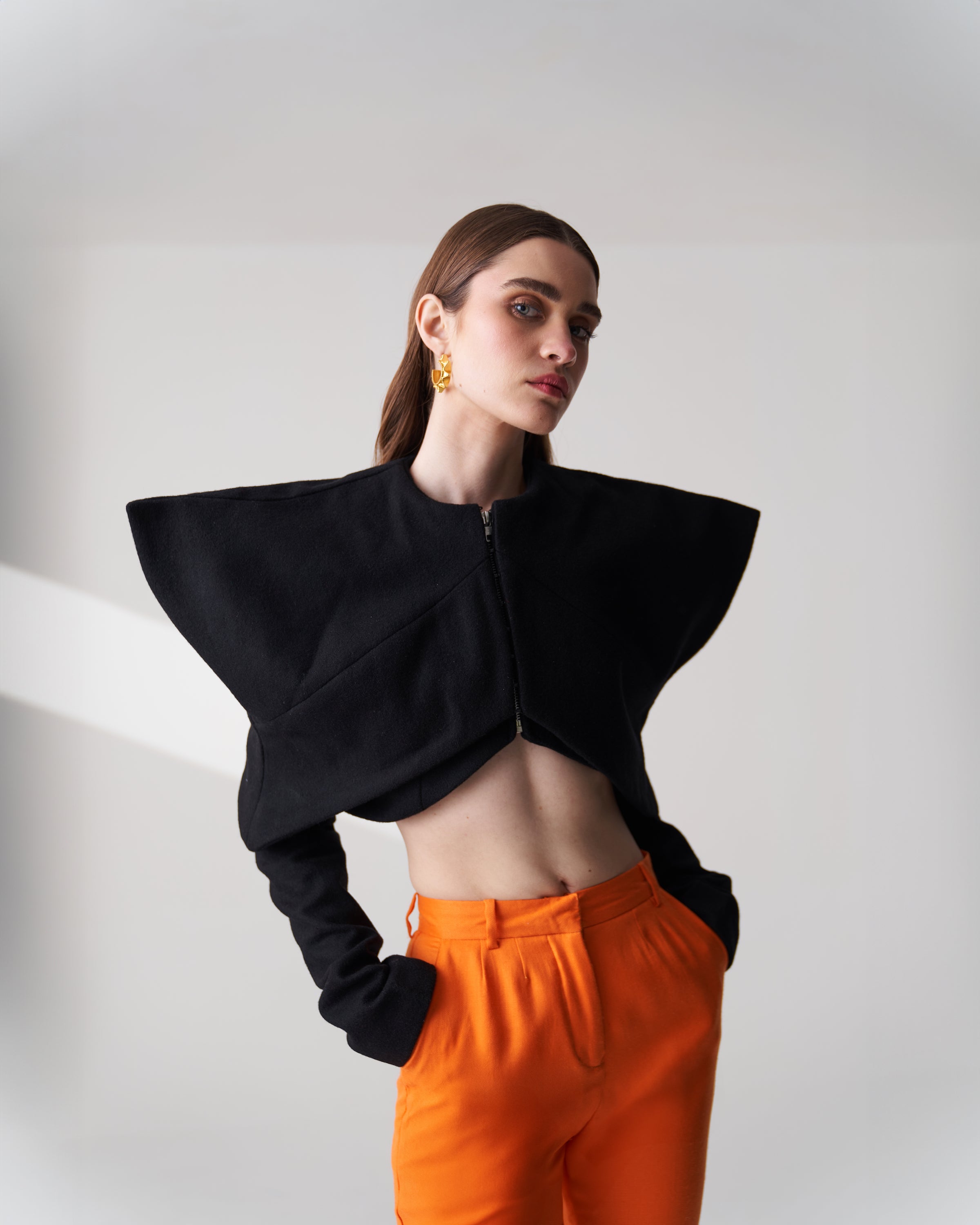 Wool Blend Cropped Jacket
