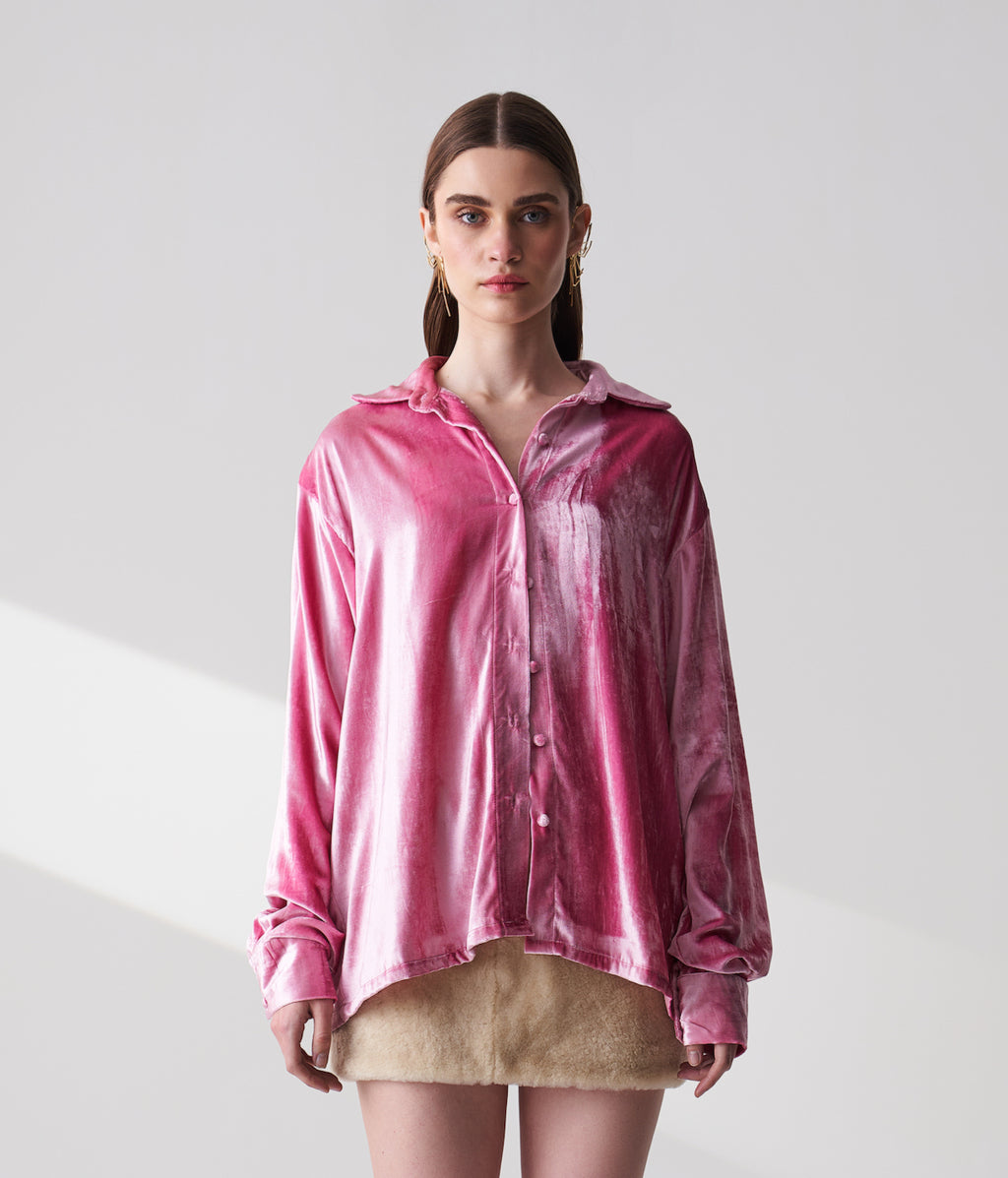 Pink Velvet Shirt
