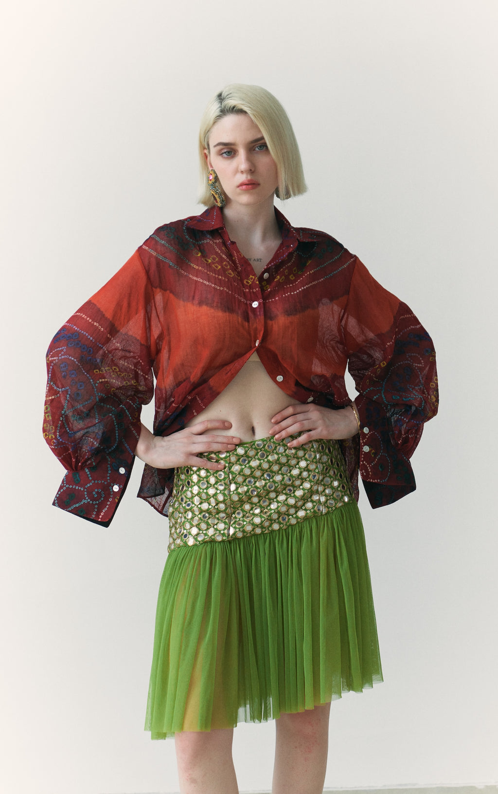 Mirror Work Mini Skirt