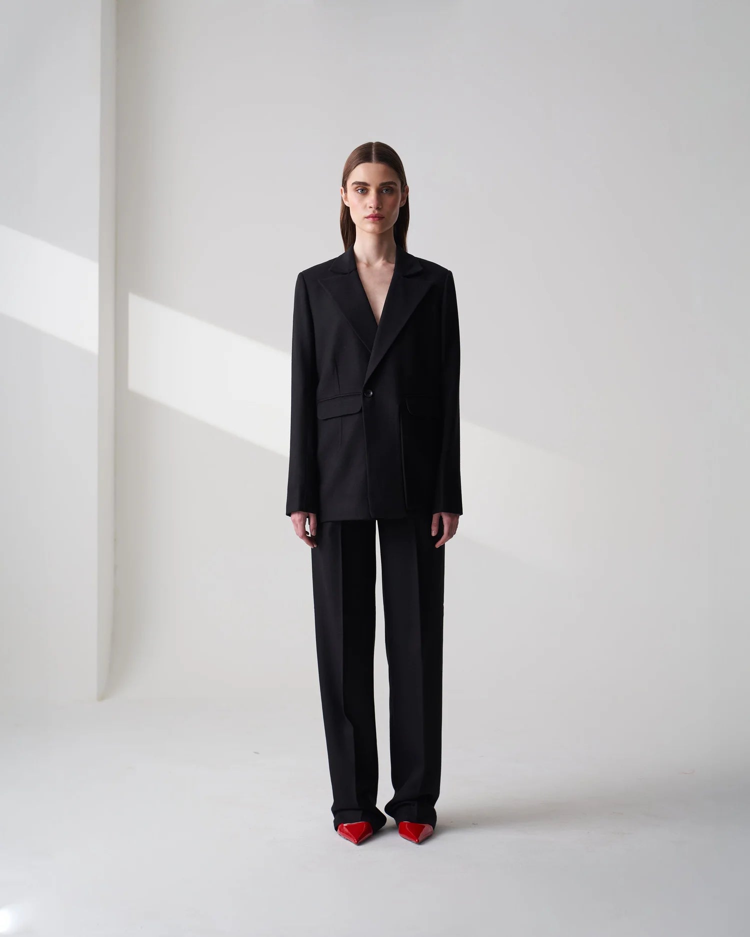 Wool Blend Twill Trousers