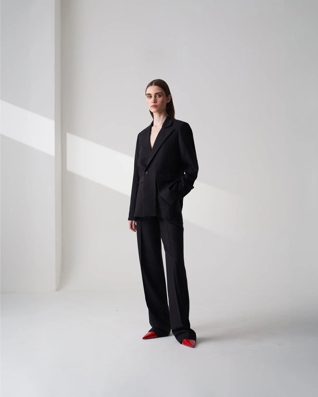 Wool Blend Twill Trousers